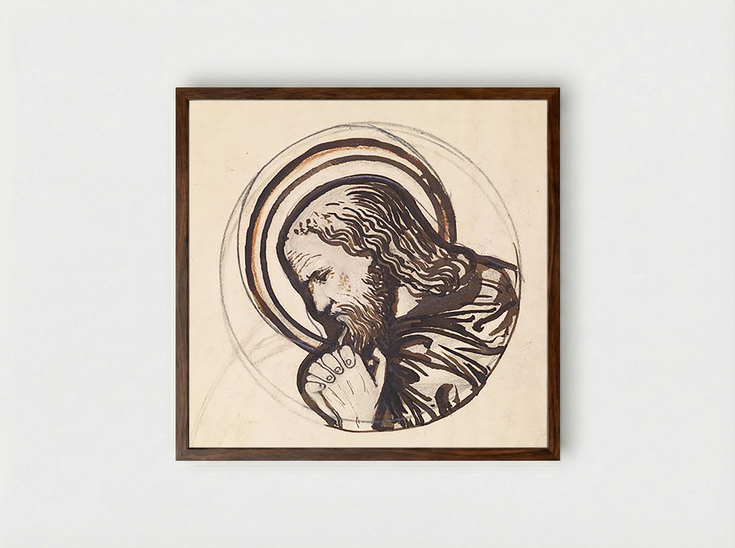 Study of Saint Paul - Fine Art Print - Framed Print Dark Wood