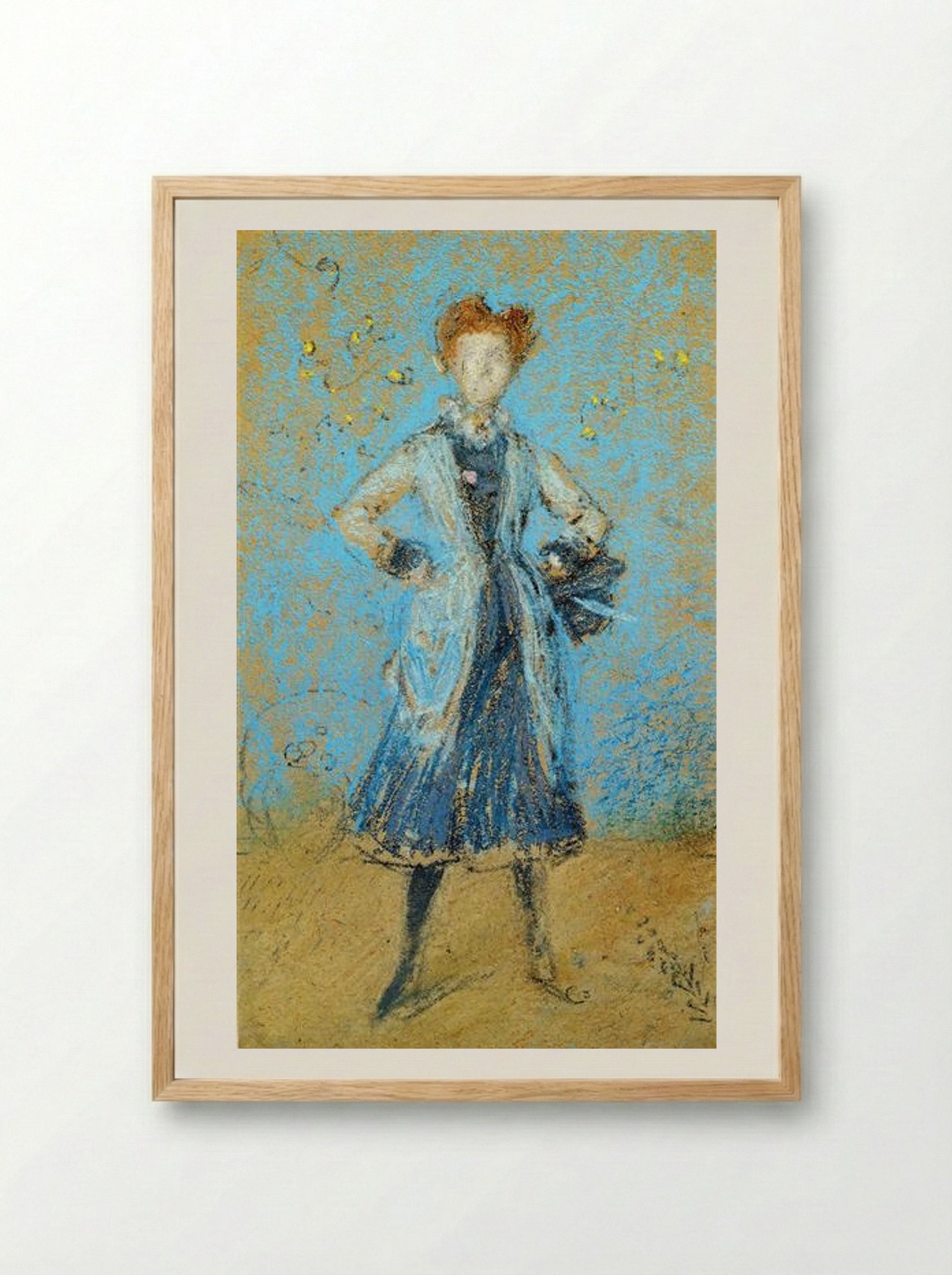 The Blue Girl - James McNeill Whistler - Framed Print Wood