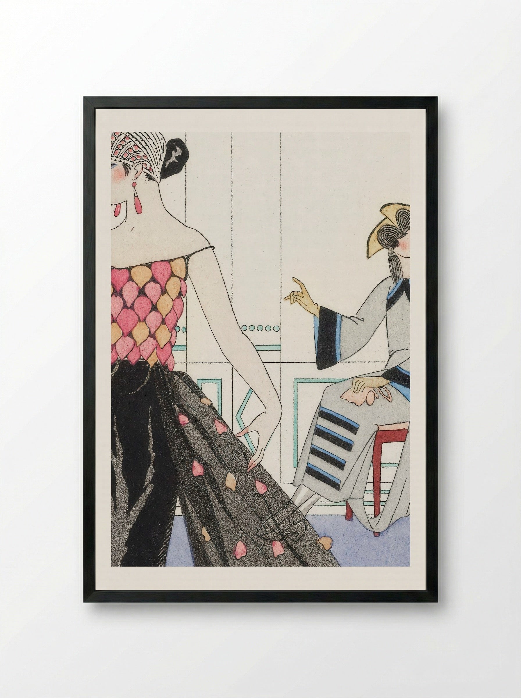La Toilette Délicieuse - George Barbier - Framed Print Black
