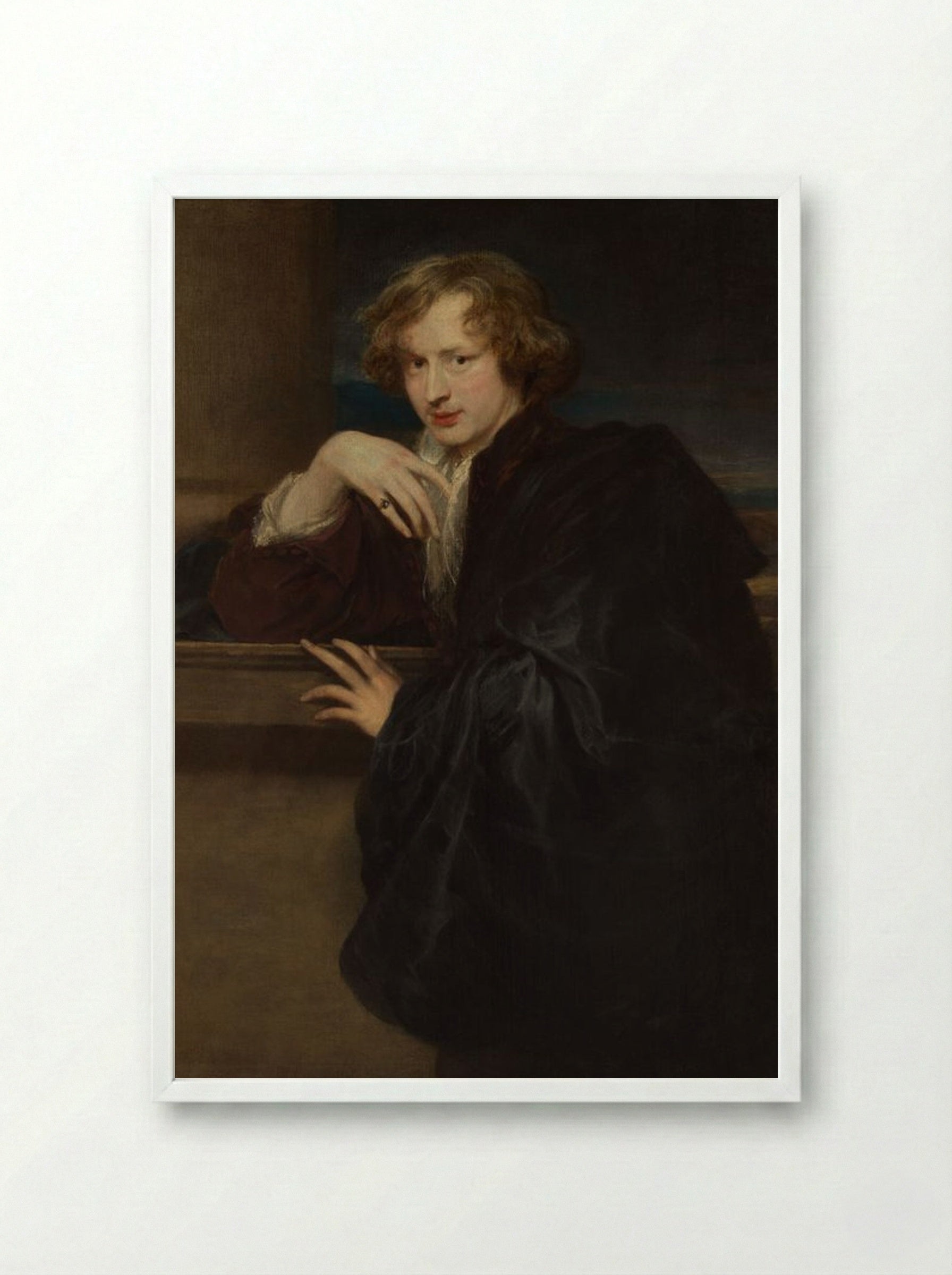 Self-Portrait - Anthony van Dyck - Framed Print White