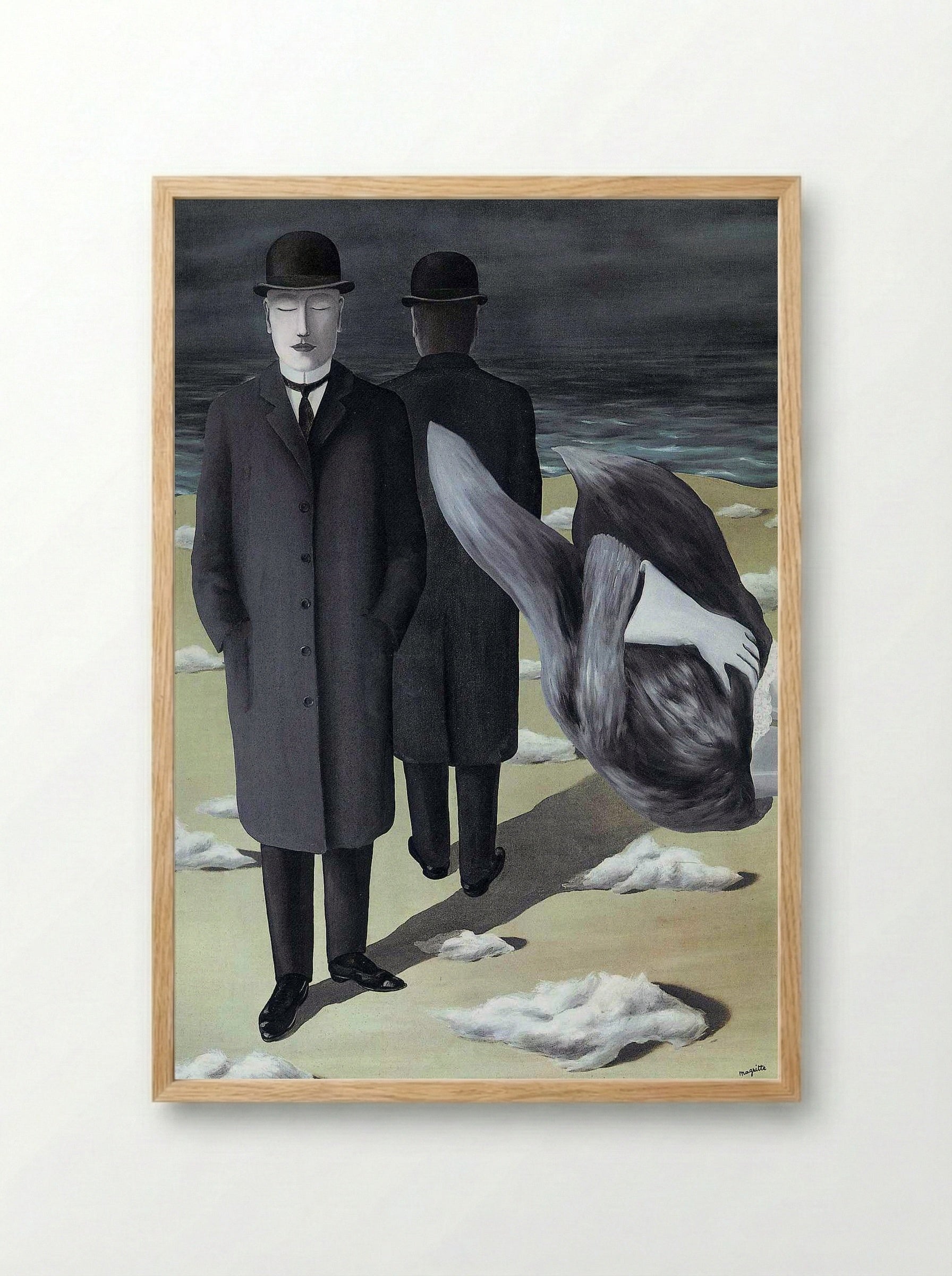 The Meaning of Night - René Magritte - Framed Print Wood