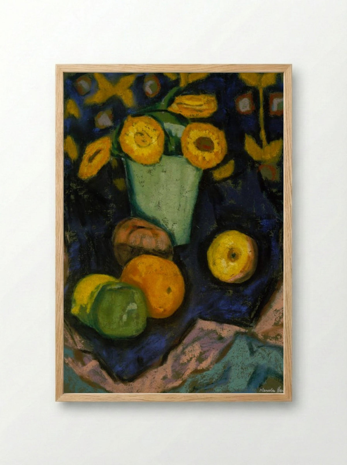 Still Life (Flowers and Fruit) - Marsden Hartley - Framed Print Wood