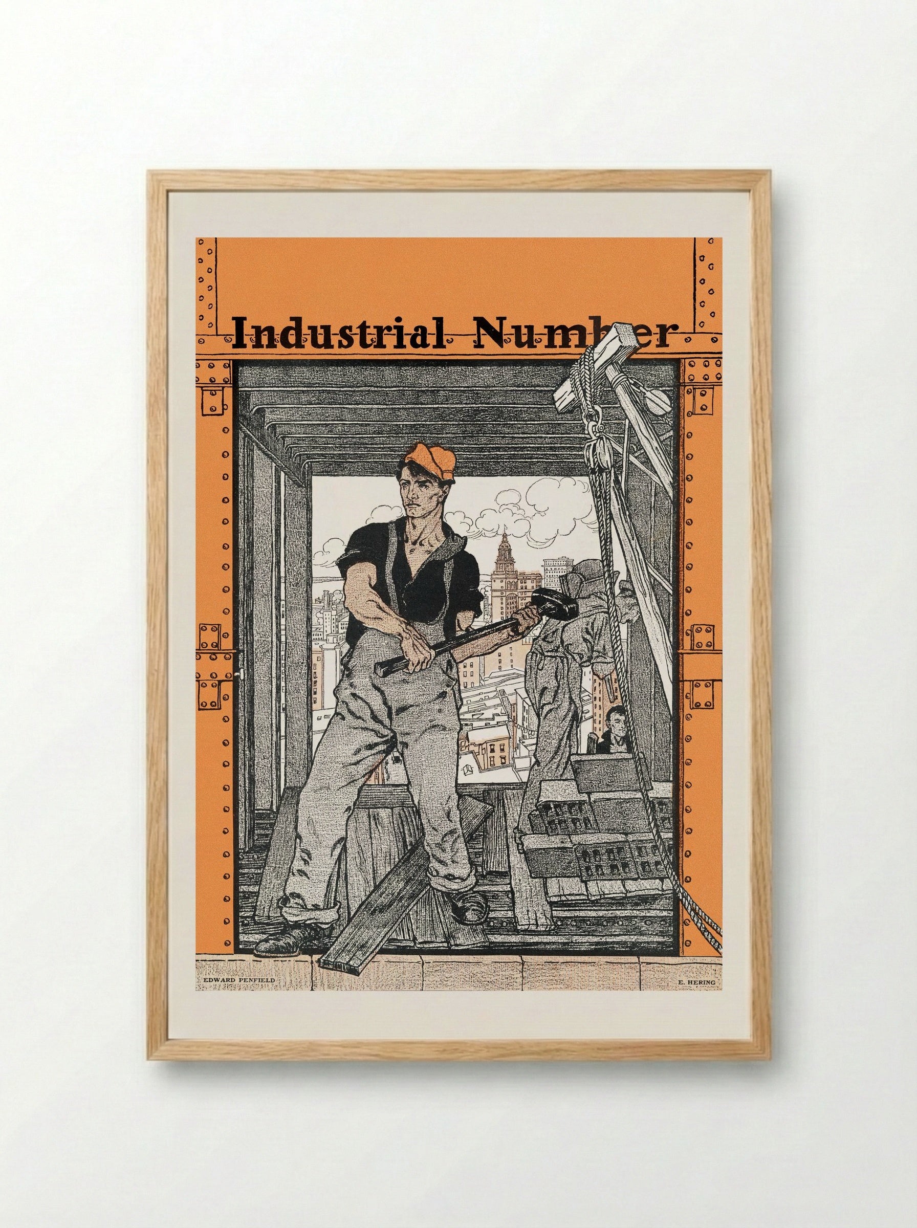 Industrial Number - Edward Penfield - Framed Print Wood