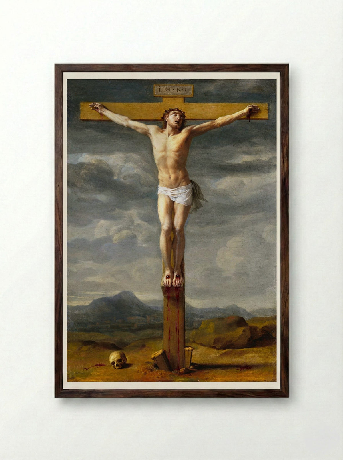 Crucifixion - Eustache Le Sueur - Framed Print Dark Wood