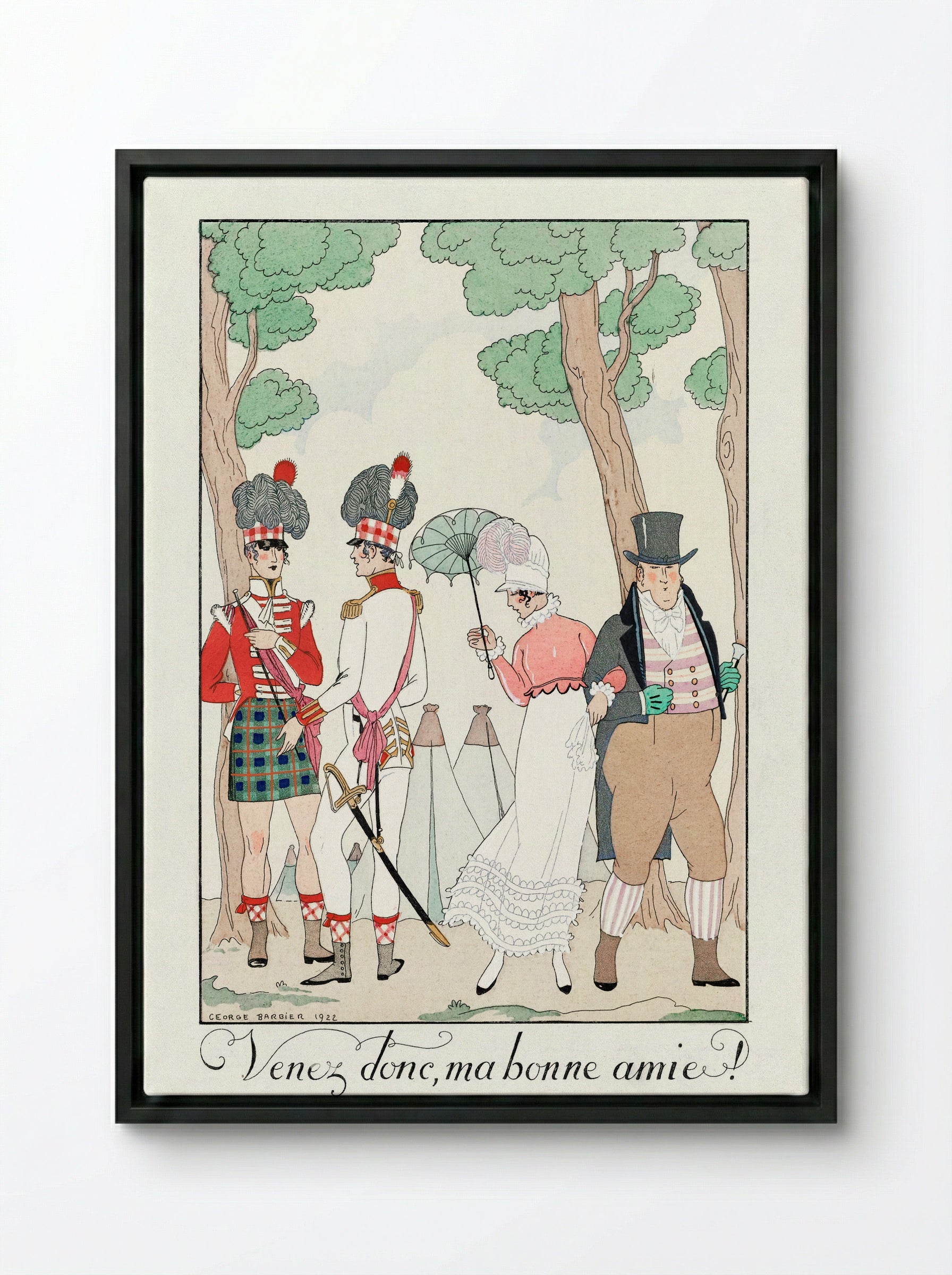 Come on, my good friend! - George Barbier - Framed Canvas Black