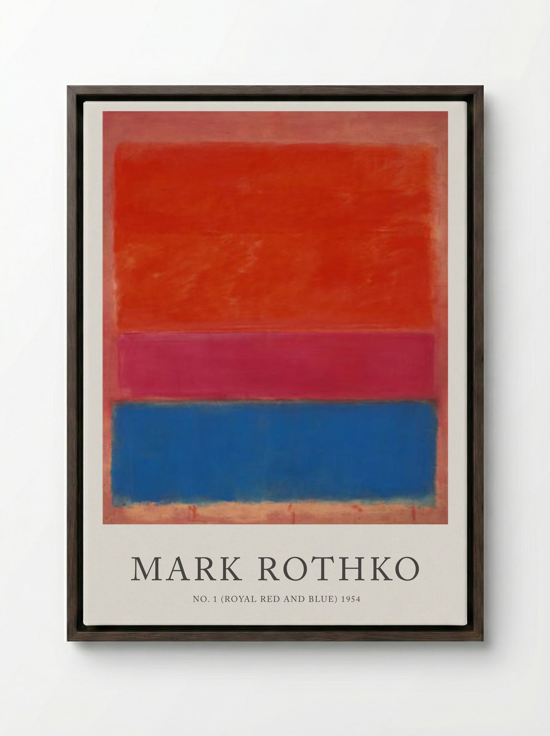 No. 1 (Royal Red and Blue) - Mark Rothko - Framed Canvas Dark Wood