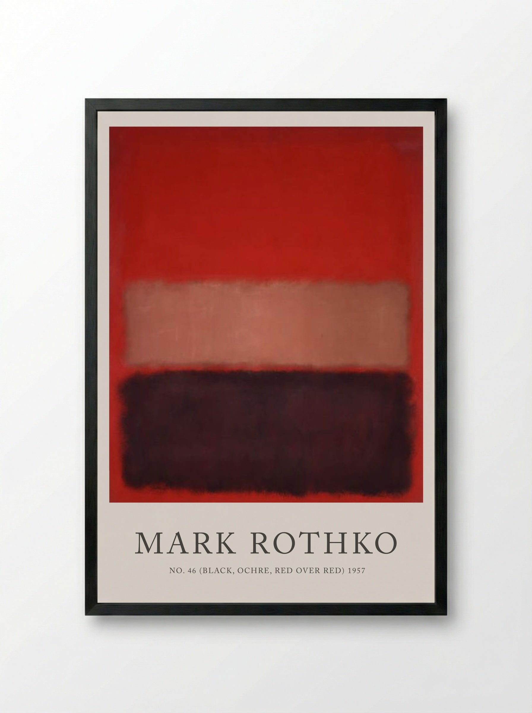 No. 46 (Black, Ochre, Red over Red) - Mark Rothko - Framed Print Black