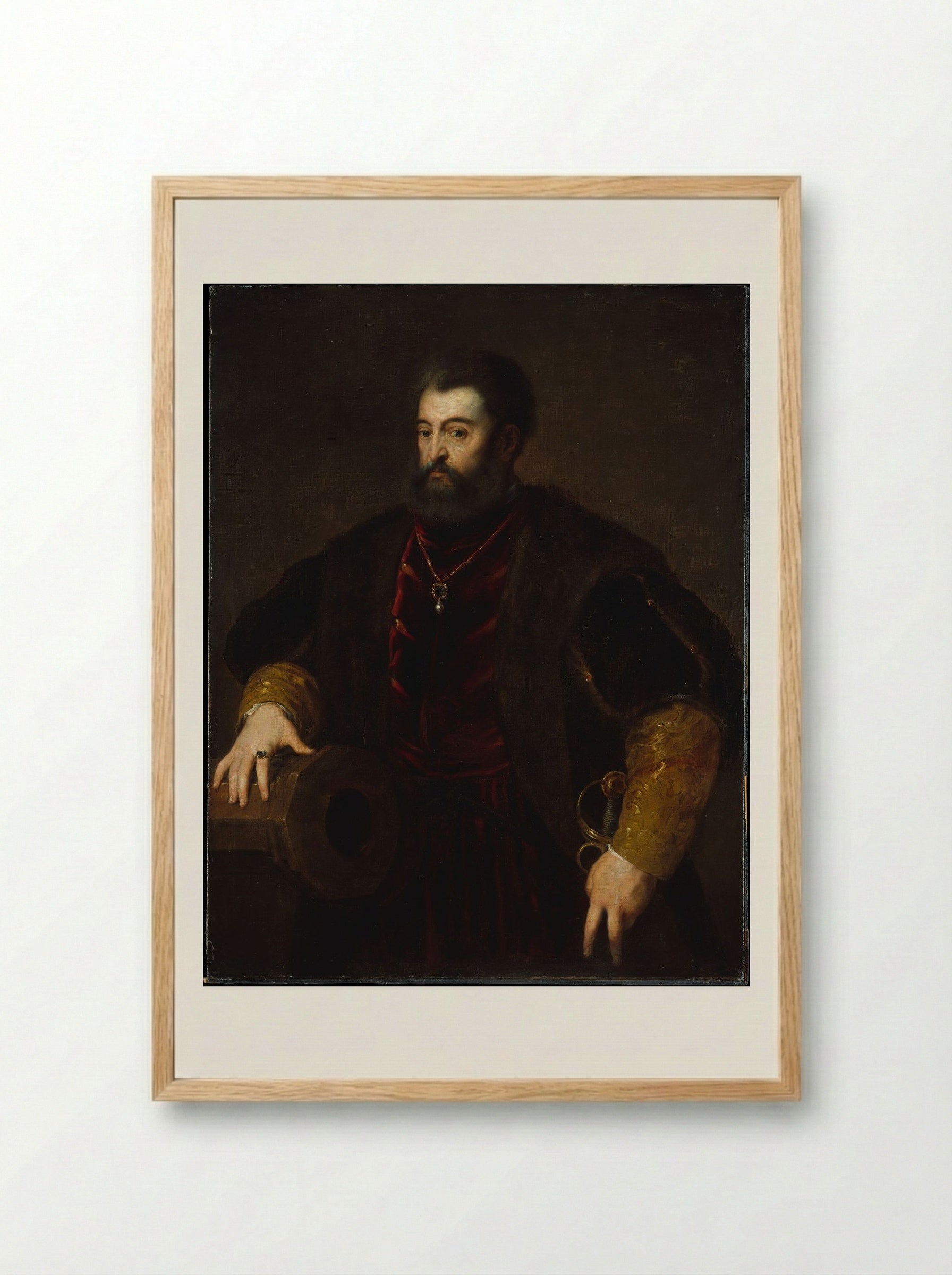 Alfonso d'Este (1486–1534), Duke of Ferrara - Titian - Framed Print Wood
