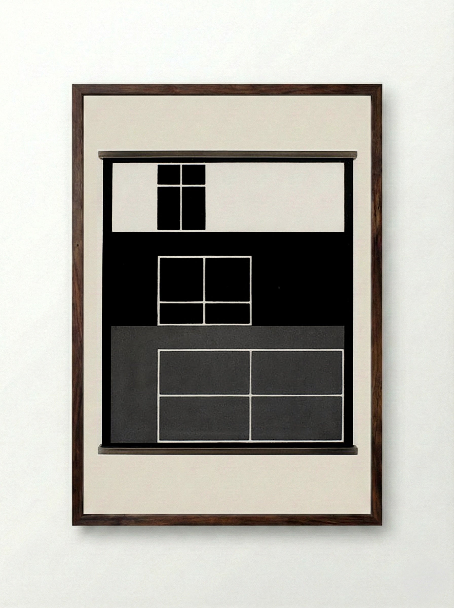 Interior B (Architectural Abstraction) - Fine Art Print - Framed Print Dark Wood