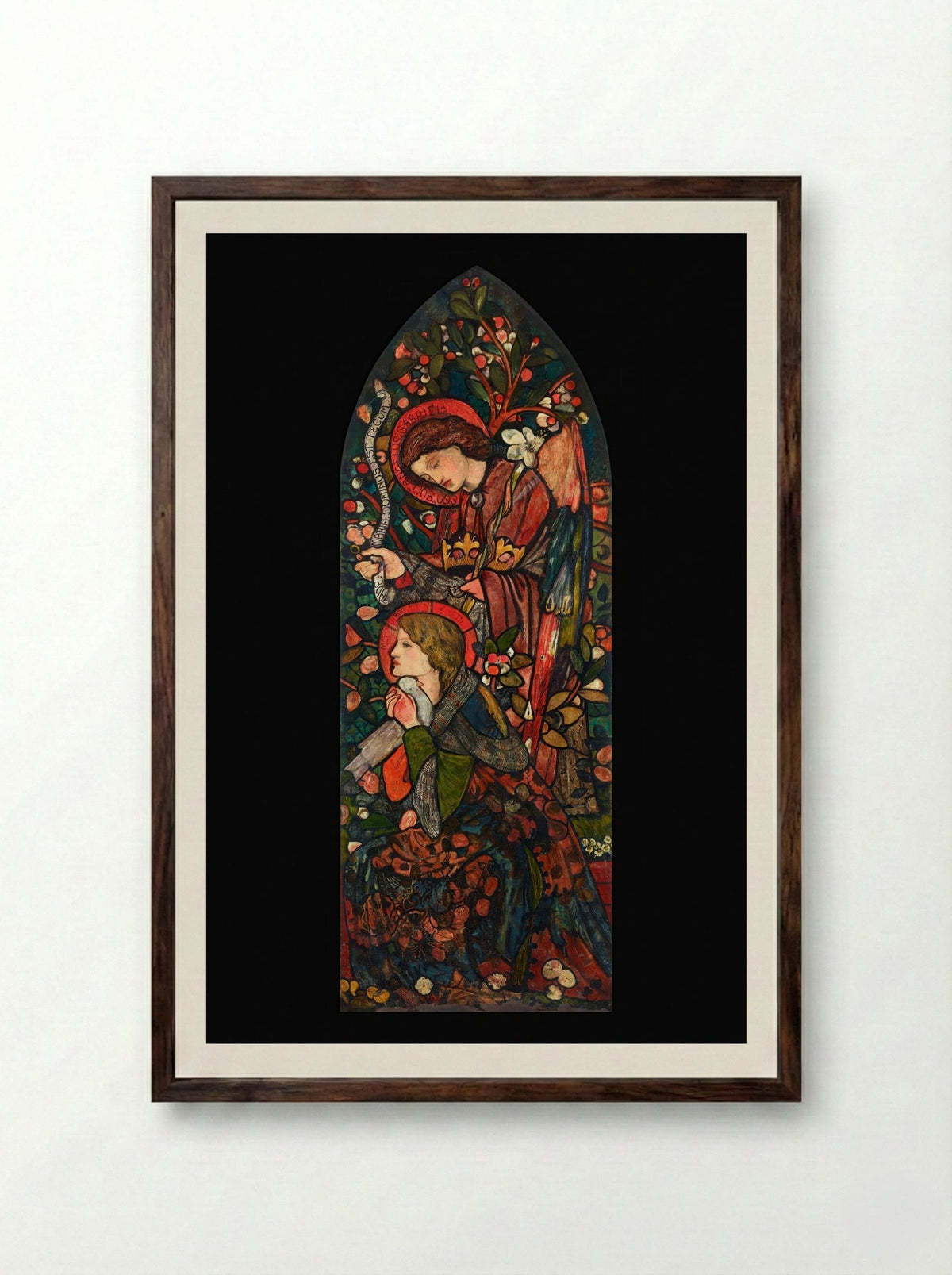 The Annunciation - Sir Edward Burne-Jones - Framed Print Dark Wood