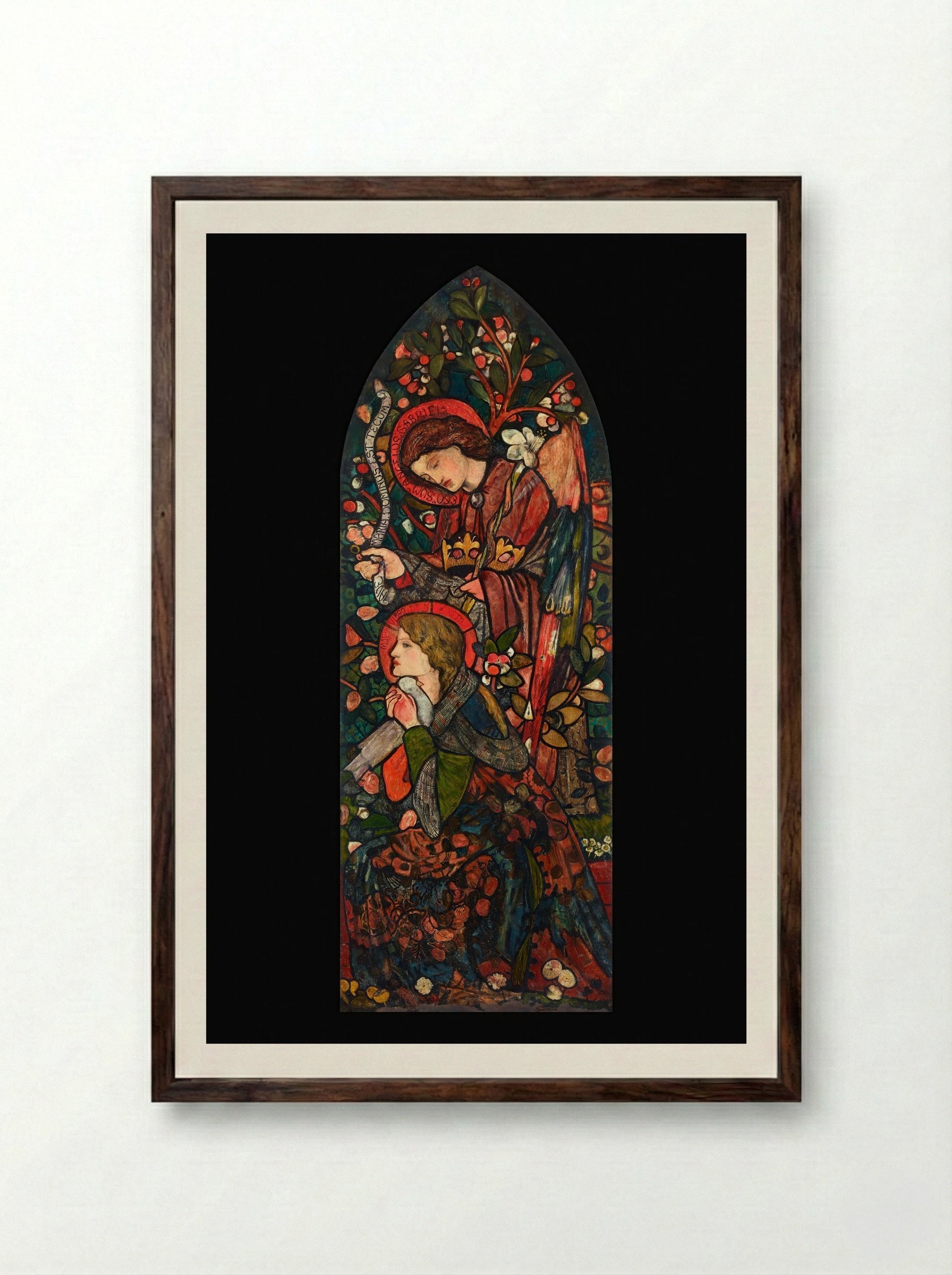 The Annunciation - Sir Edward Burne-Jones - Framed Print Dark Wood