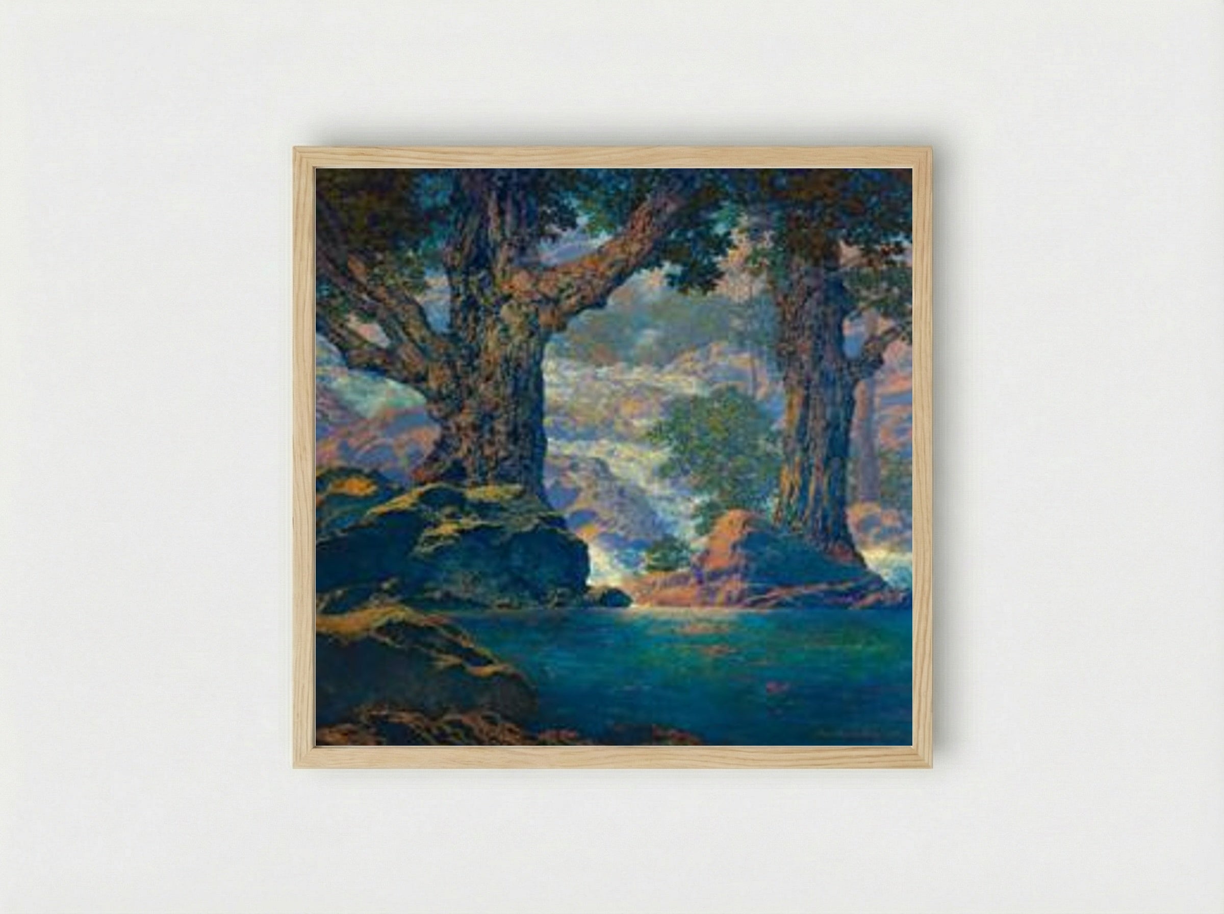 Cascades (Quiet Solitude) - Maxfield Parrish - Framed Print Wood