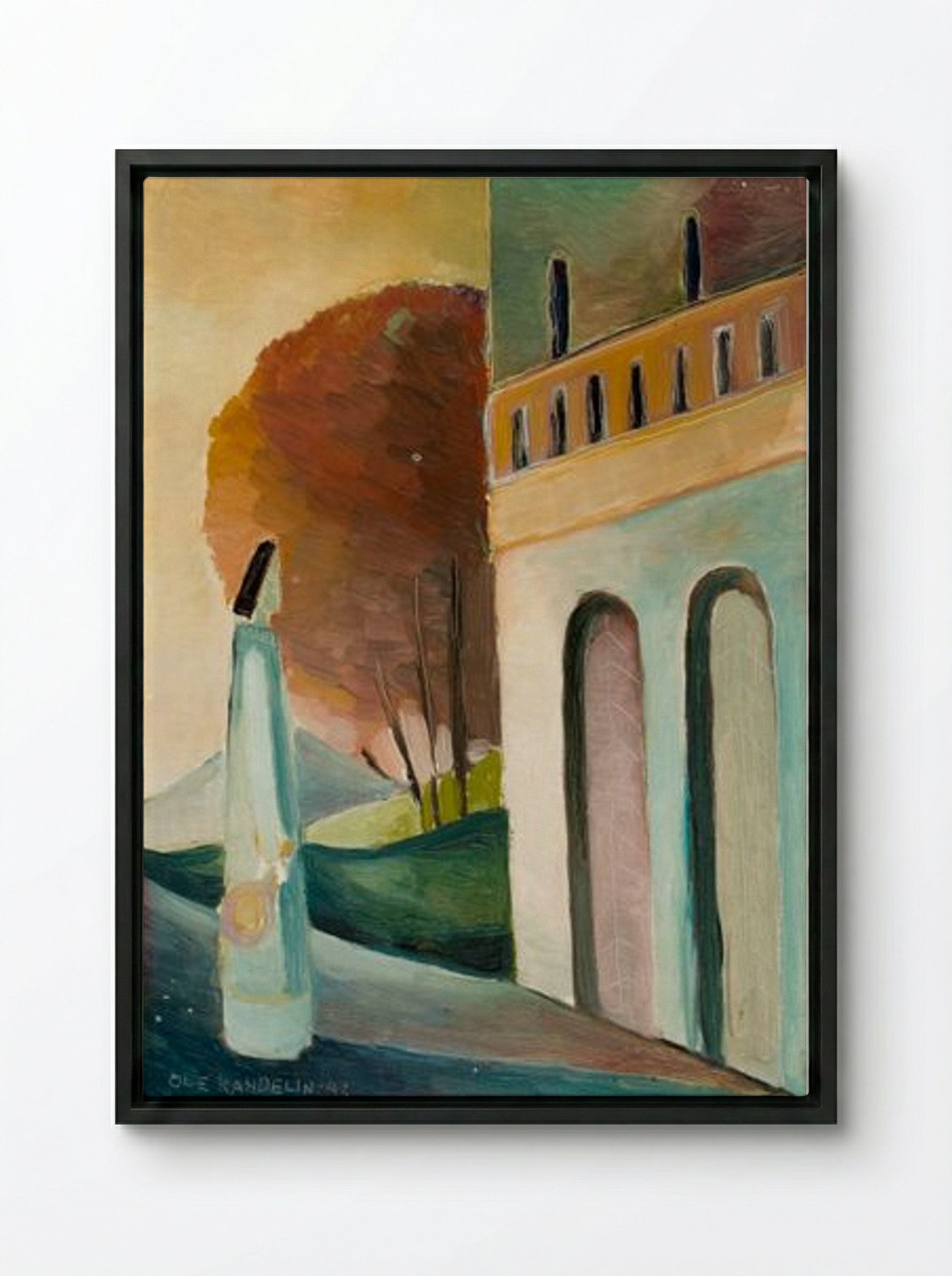 At a Palace Gate - Ole Kandelin - Framed Canvas Black