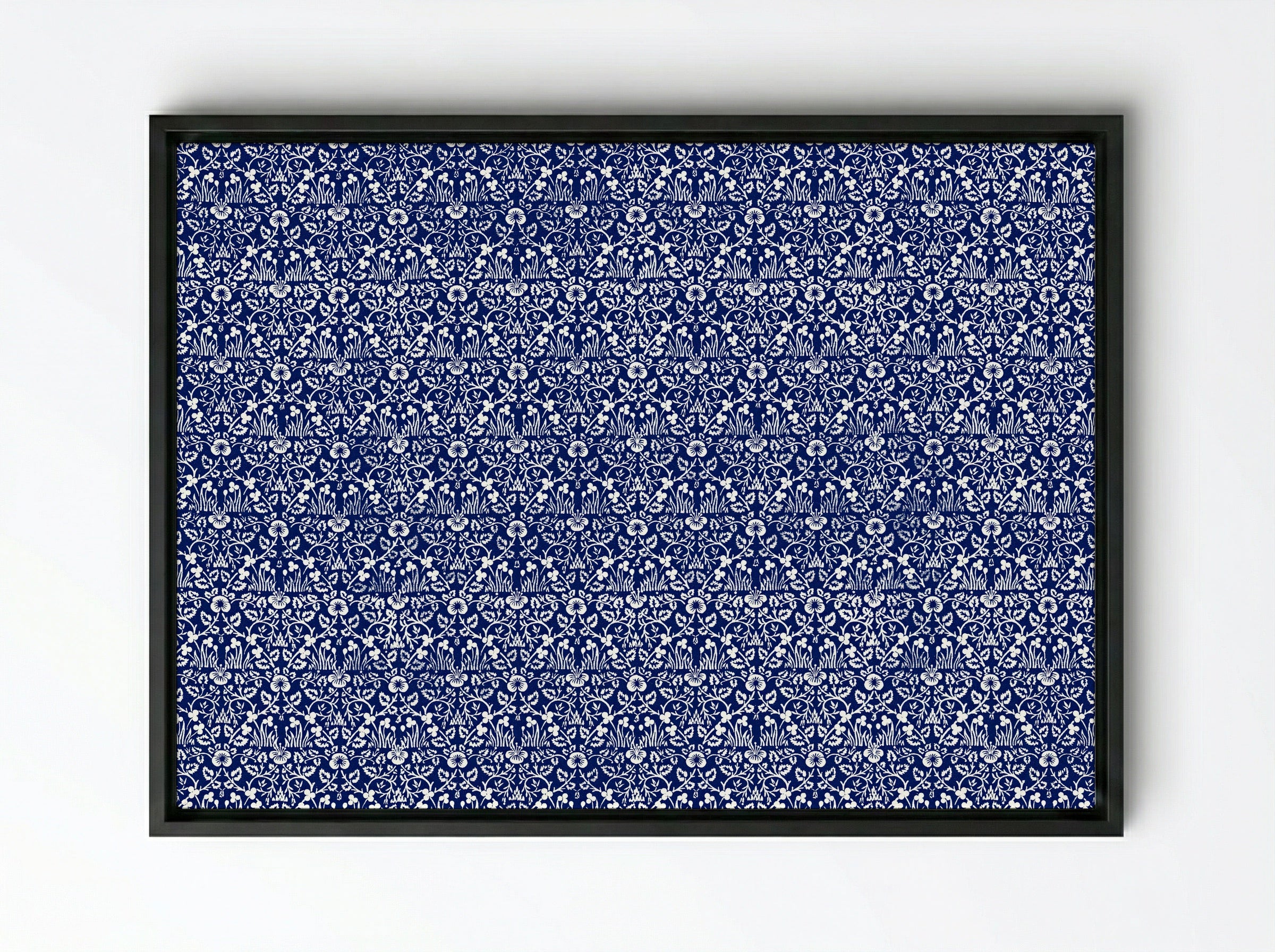 Eyebright - William Morris - Framed Canvas Black