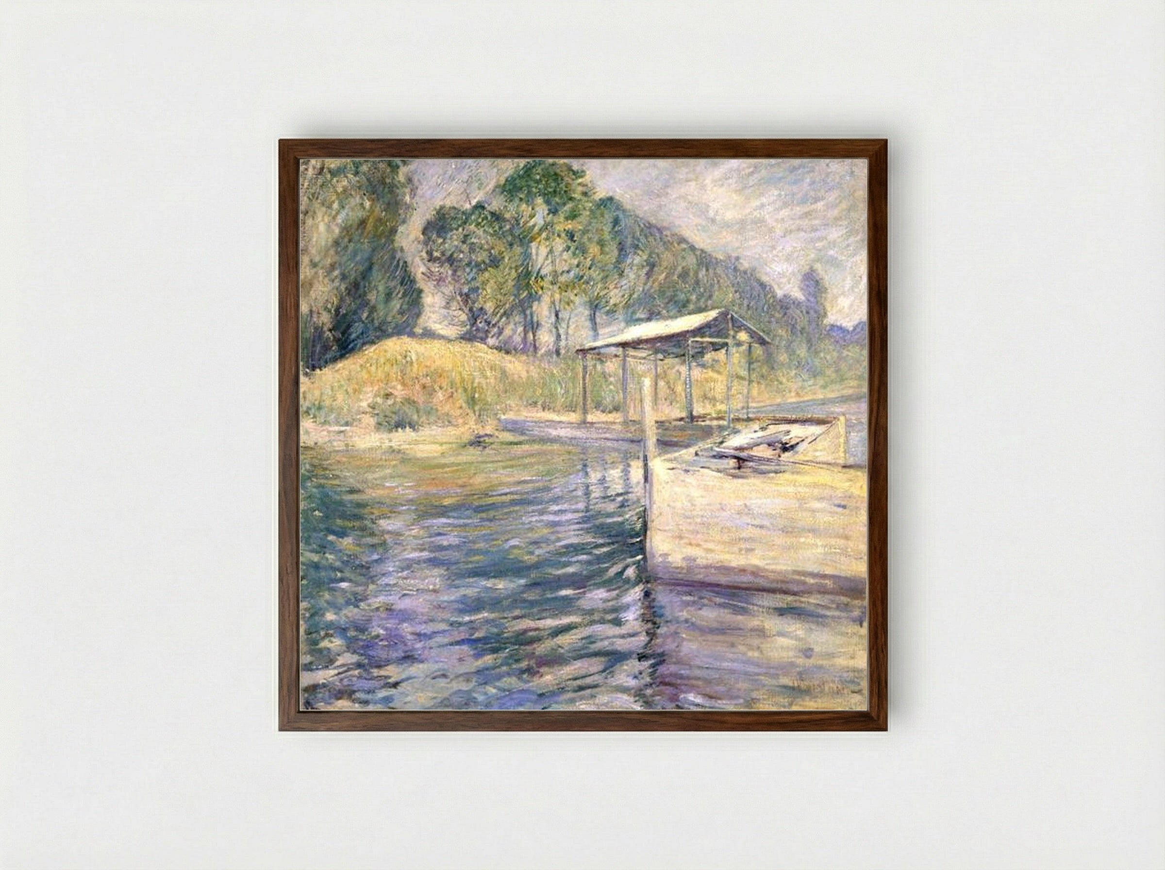 Reflections - John Henry Twachtman - Framed Print Dark Wood