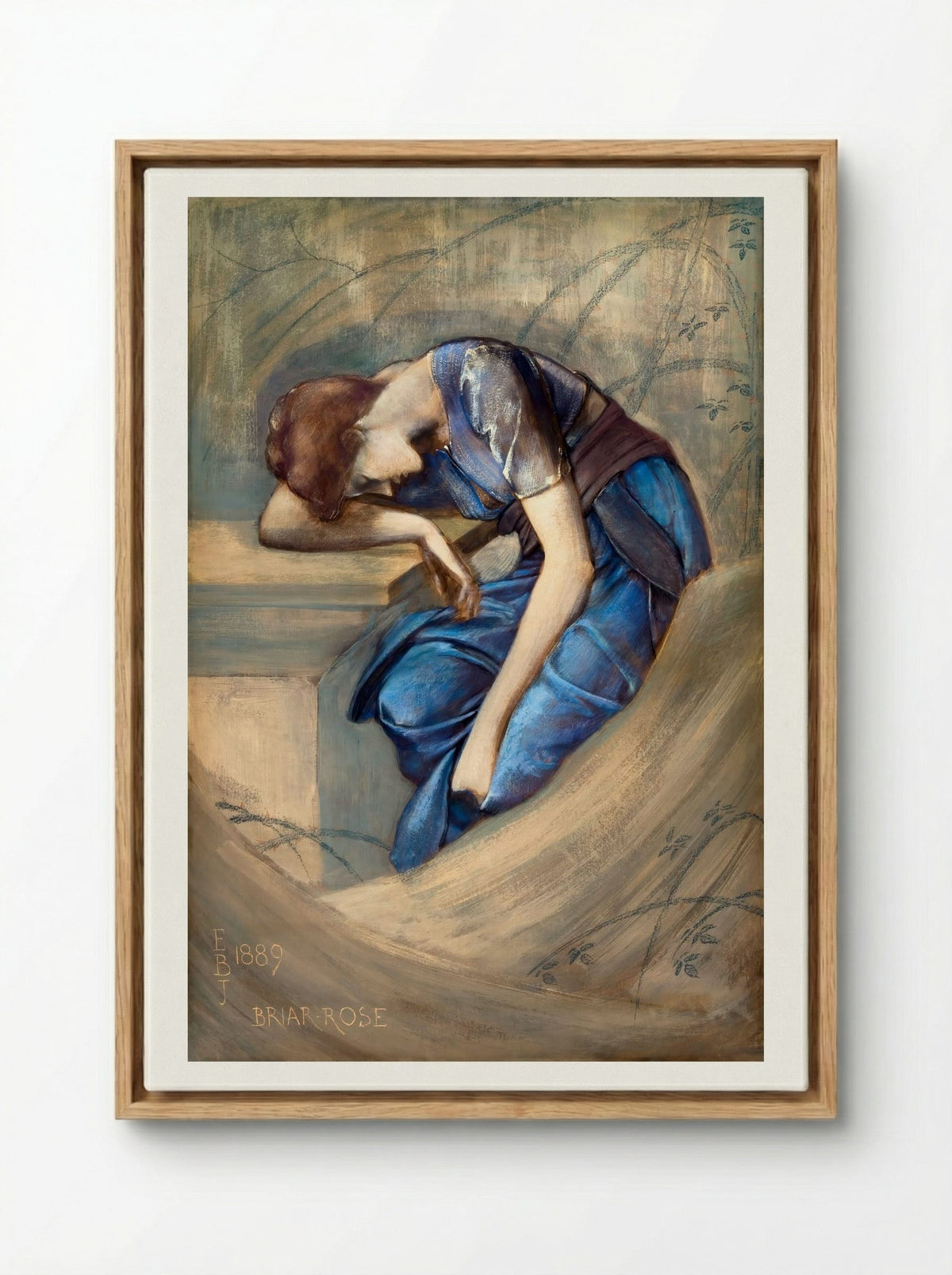 Study for 'The Garden Court' (from The Briar Rose Series) - Sir Edward Burne-Jones - Framed Canvas Wood