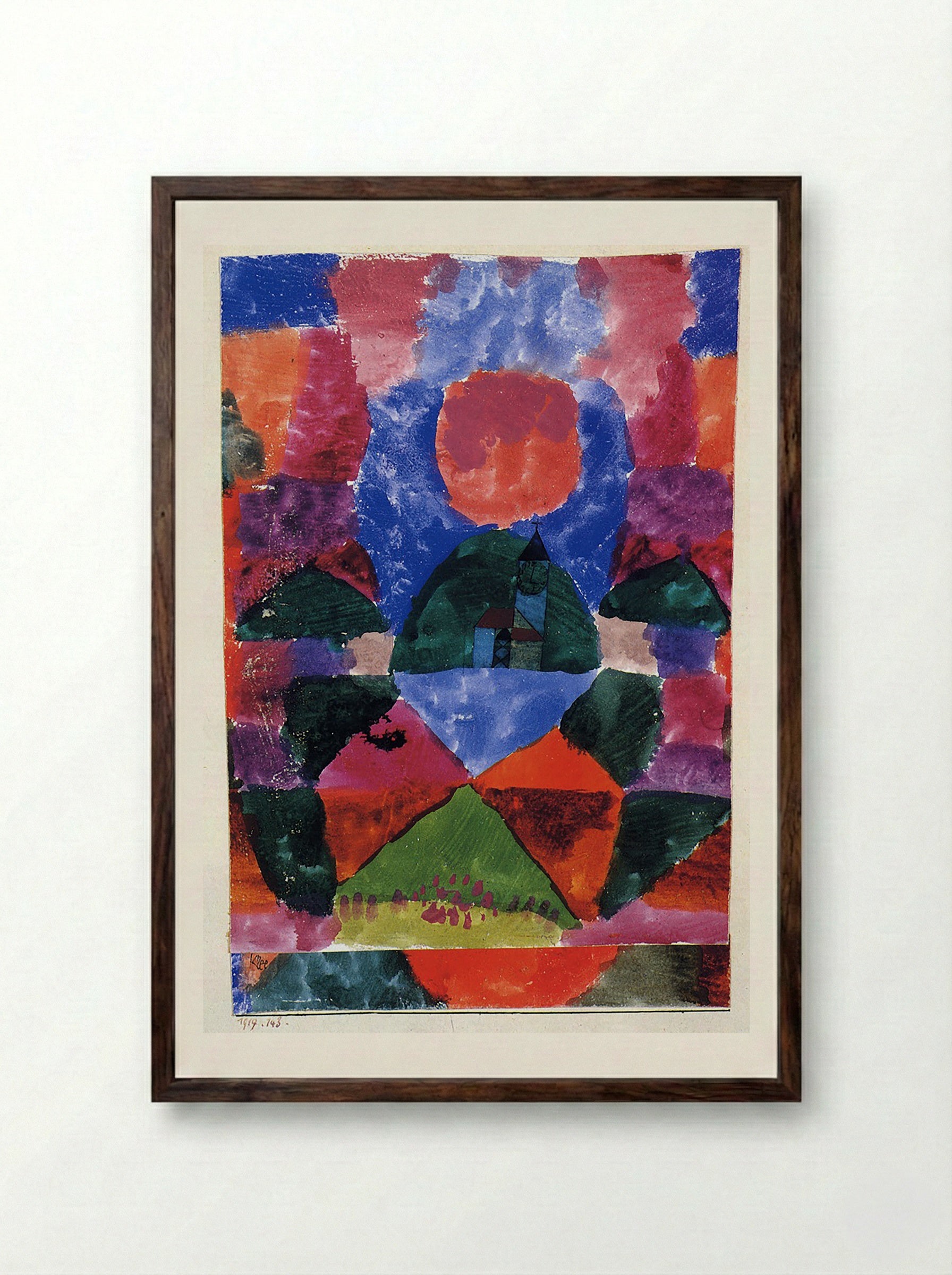 A Pressure of Tegernsee - Paul Klee - Framed Print Dark Wood