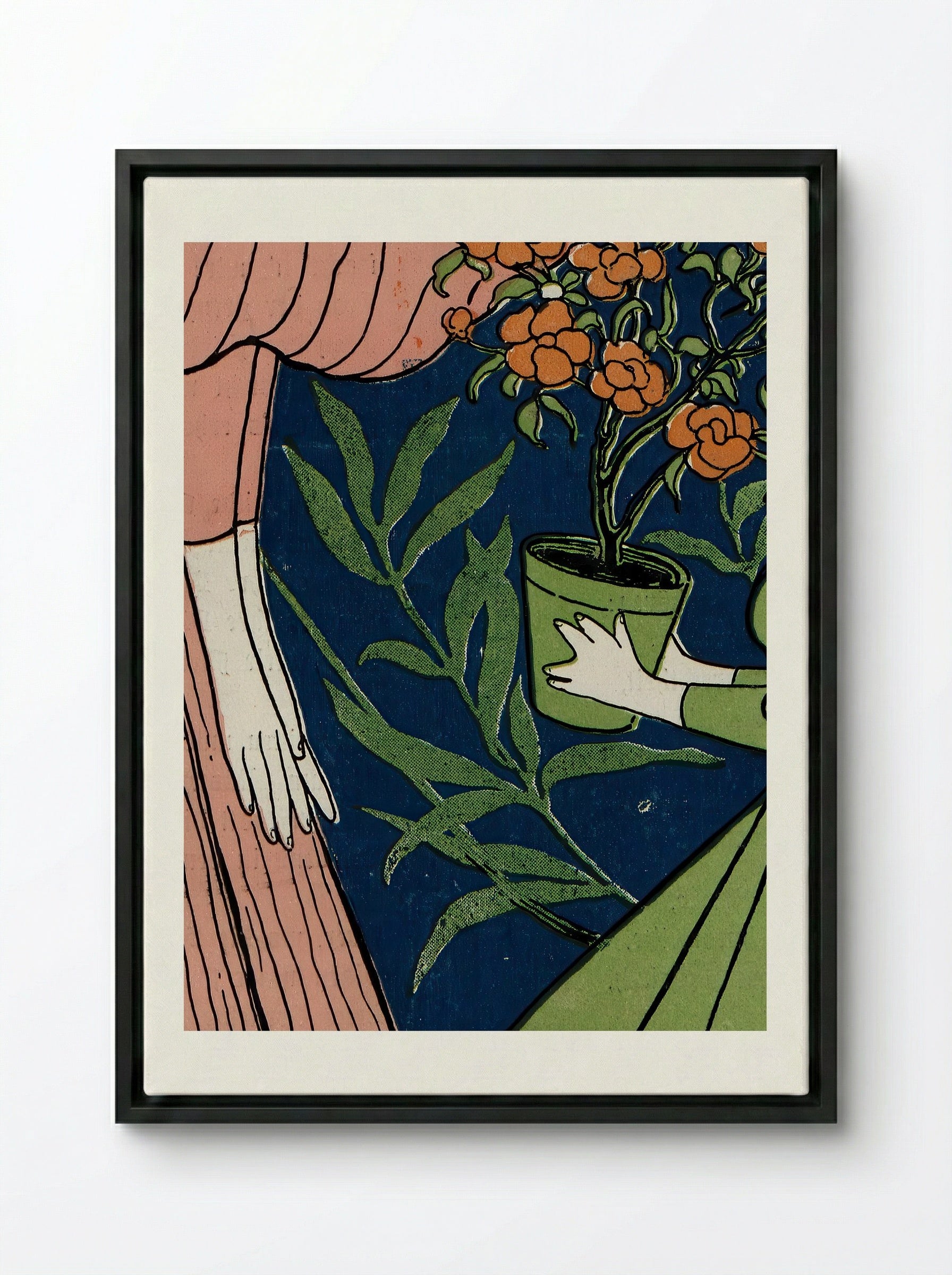 Umschlag der Kunst- und Literaturzeitschrift Jugend - Hans Thoma - Framed Canvas Black