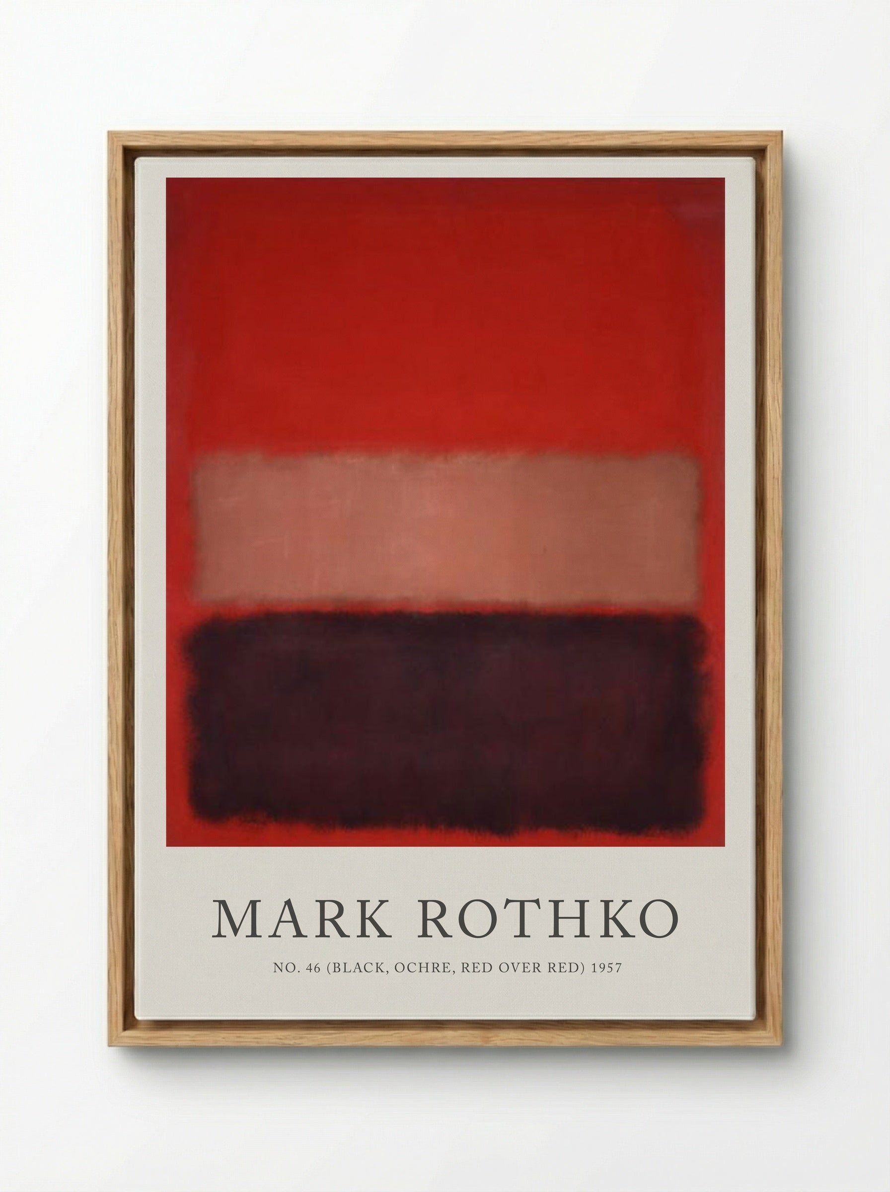 No. 46 (Black, Ochre, Red over Red) - Mark Rothko - Framed Canvas Wood