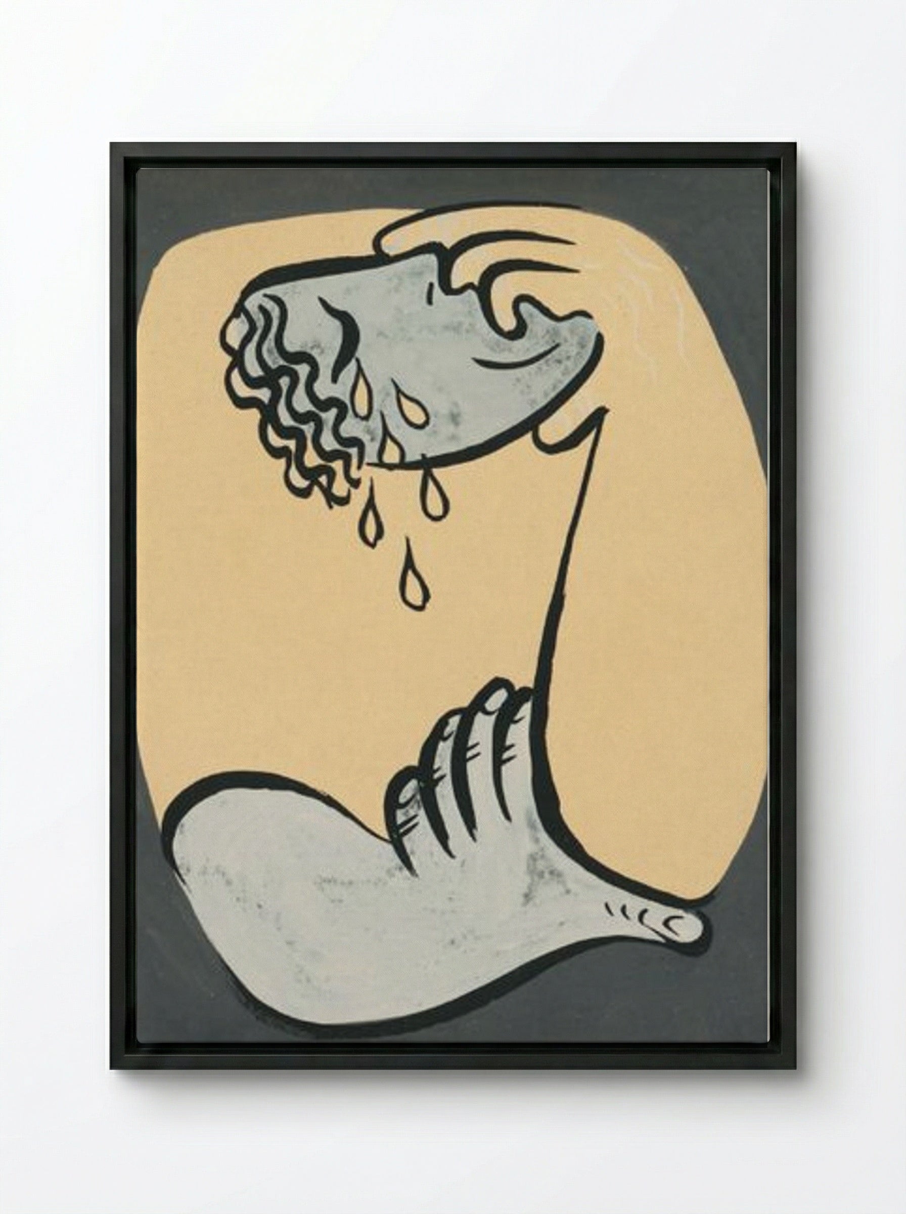 Despair - Mikuláš Galanda - Framed Canvas Black