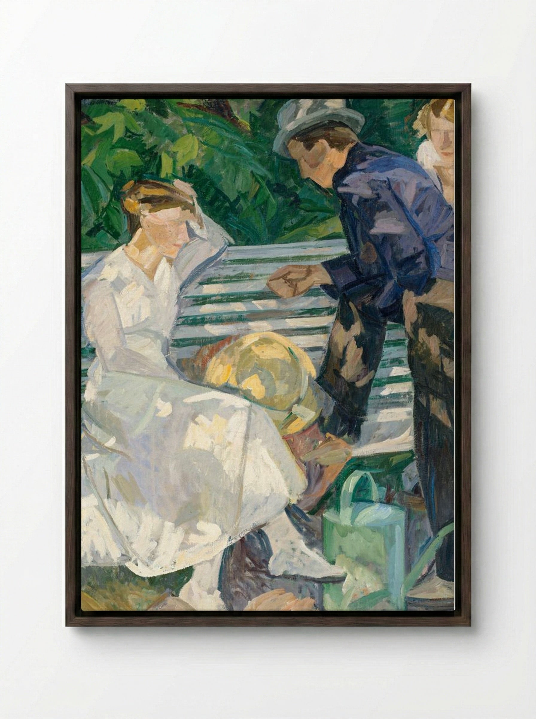 In the Priest's Garden, Christianshåb - Edvard Weie - Framed Canvas Dark Wood
