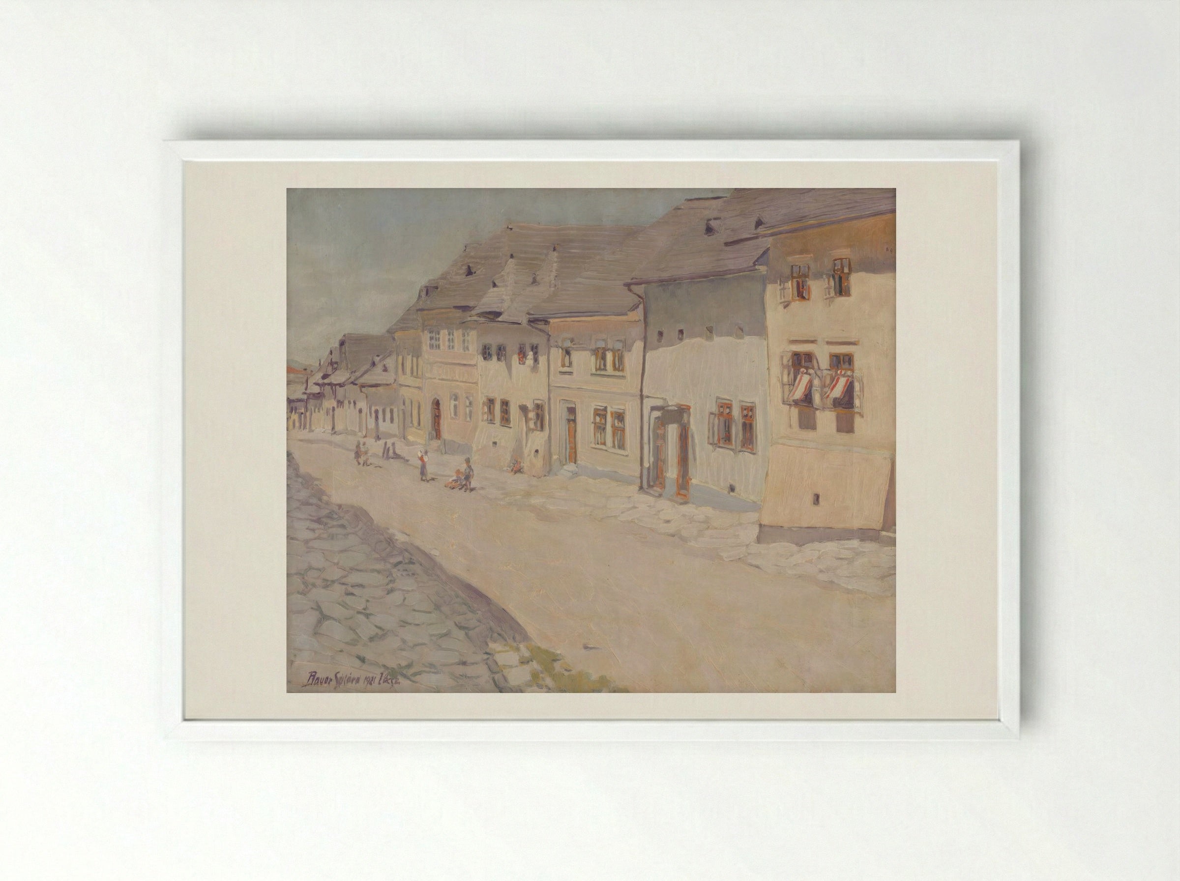 Street in Liptovský Svätý Mikuláš - Konštantín Bauer - Framed Print White