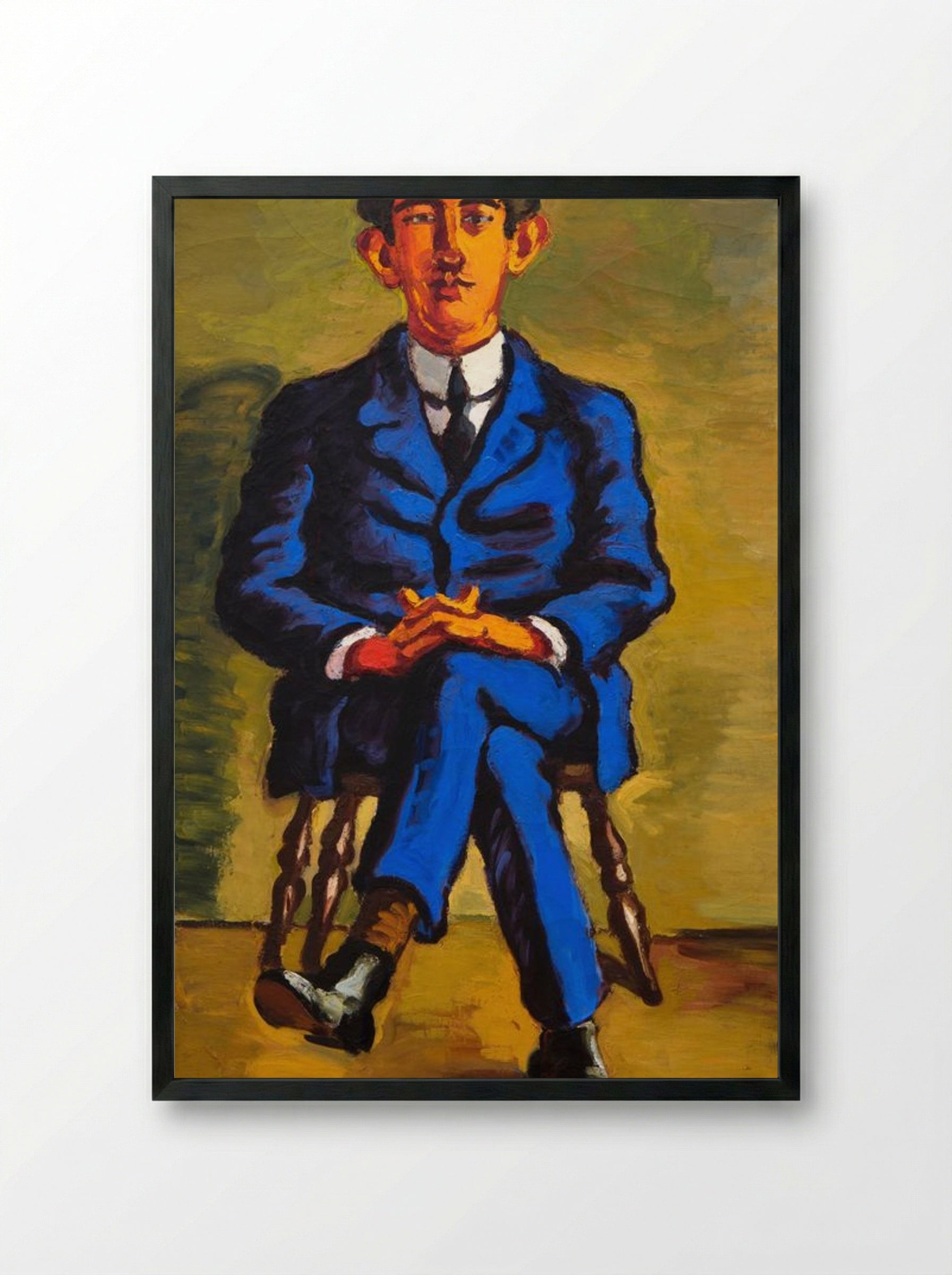 Portrait of the Poet Emil Bønnelycke - Vilhelm Lundstrøm - Framed Print Black