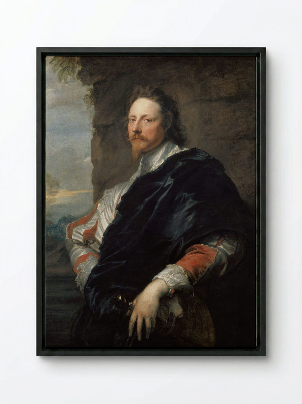 Nicolas Lanier - Anthony van Dyck - Framed Canvas Black