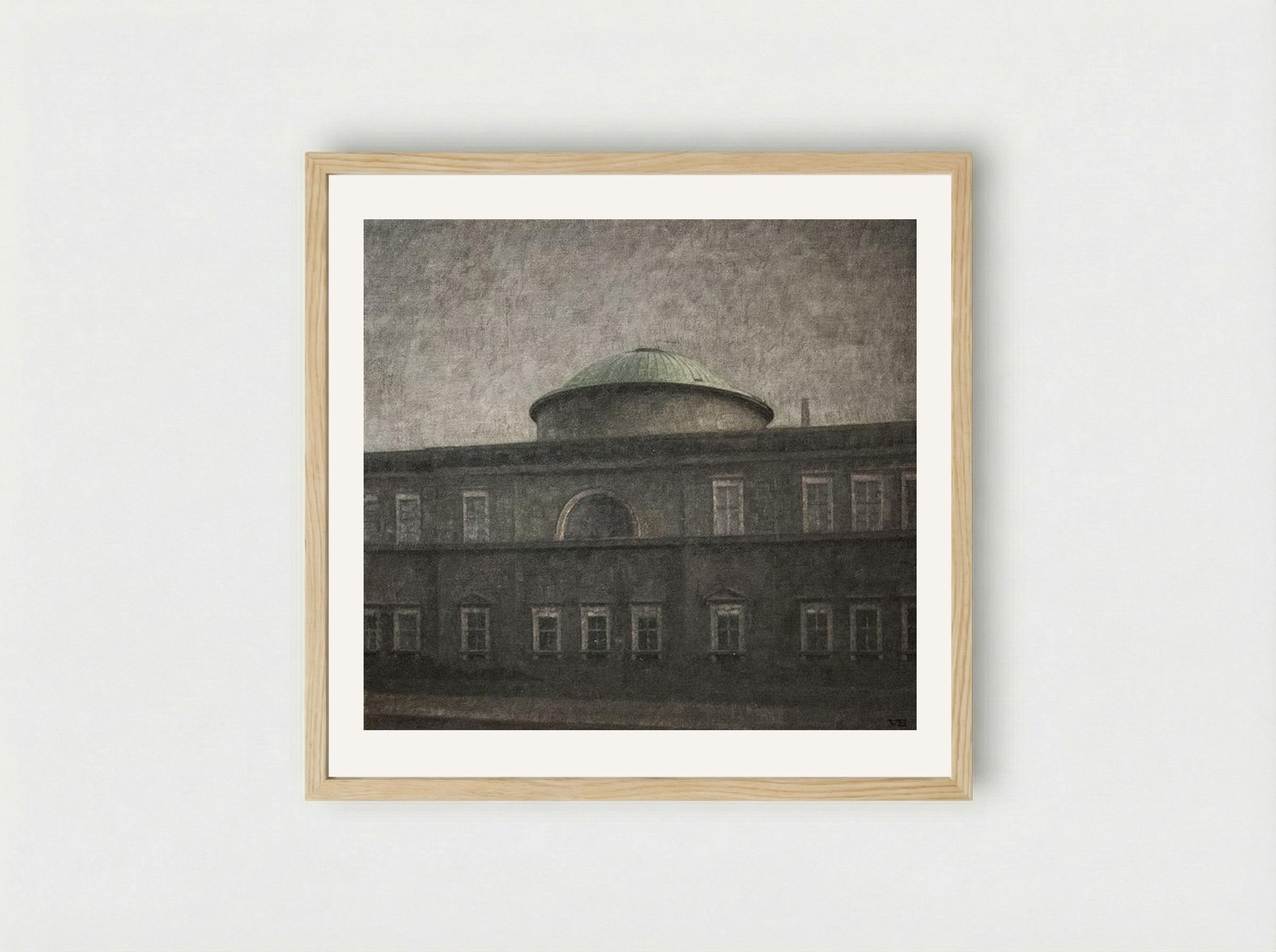 The Royal Palace Church in Copenhagen - Vilhelm Hammershøi - Framed Print Wood