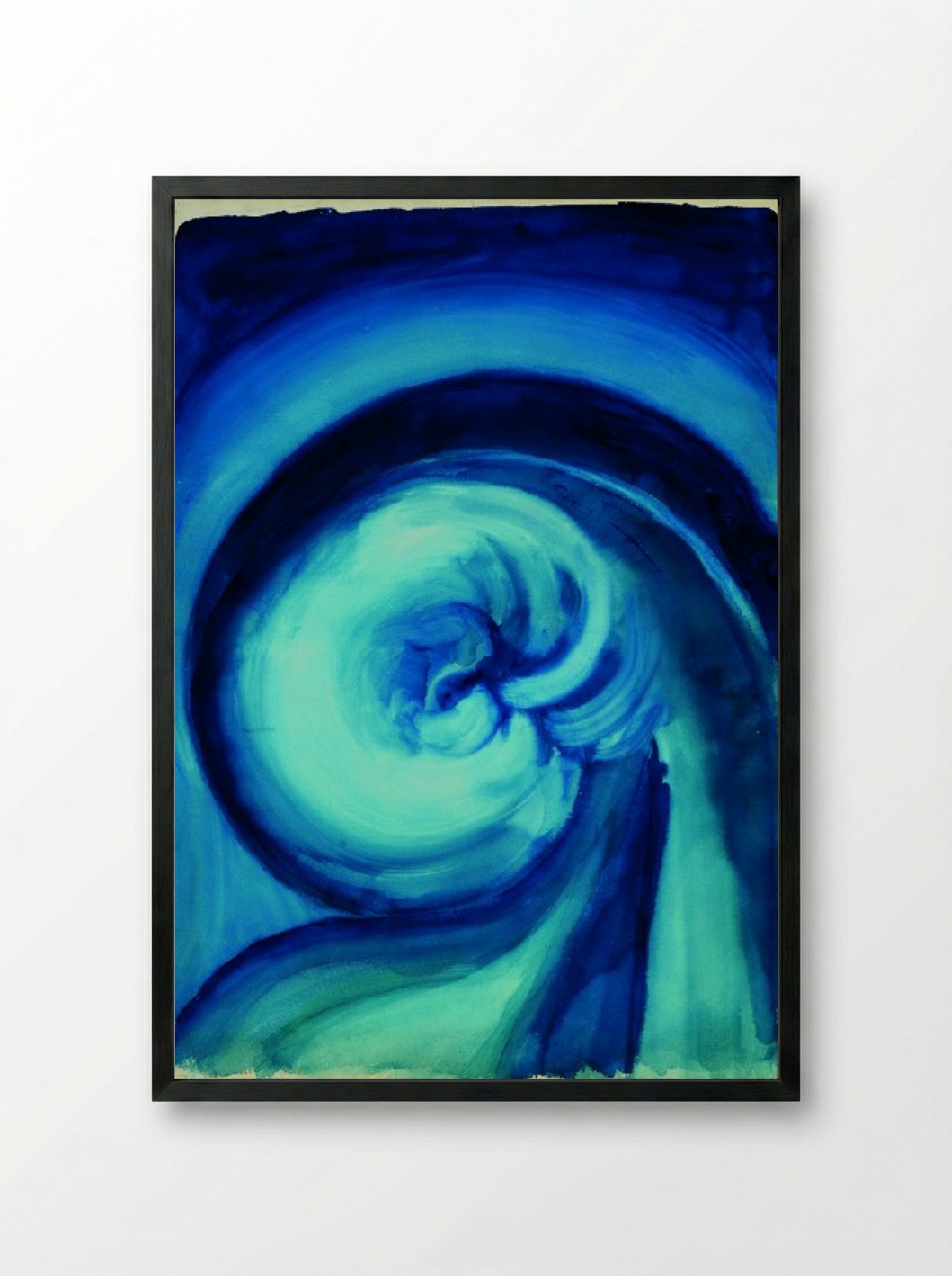 Blue Swirl - Fine Art Print - Framed Print Black