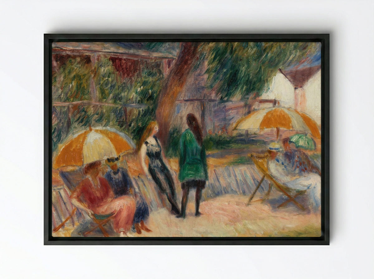 Beach with Figures, Bellport - William James Glackens - Framed Canvas Black