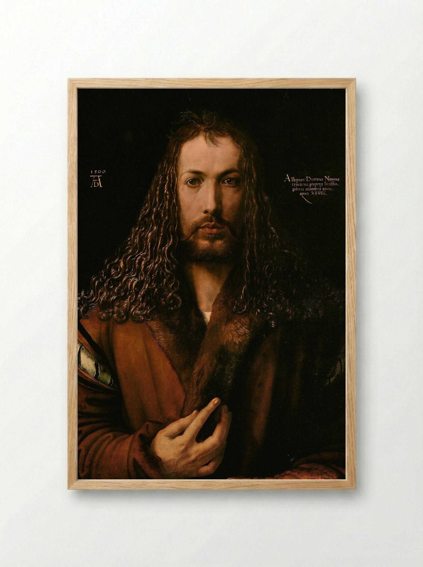 Self-Portrait at the Age of Twenty-Eight - Albrecht Dürer - Framed Print Wood