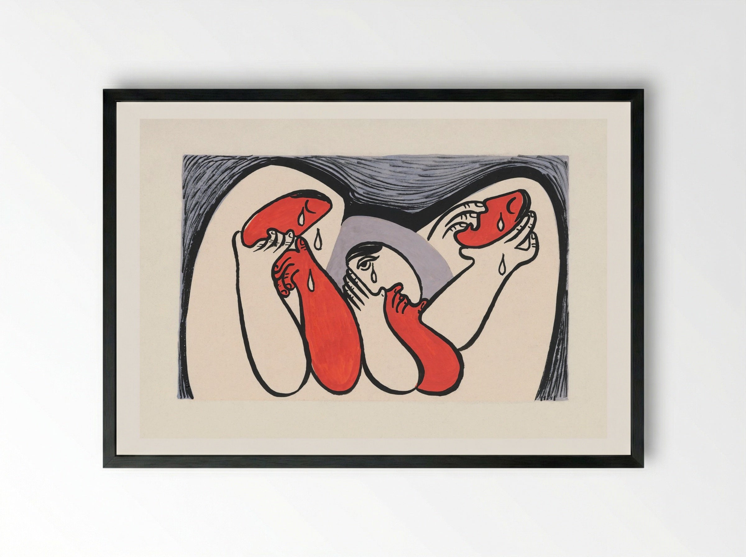Crying Women - Mikuláš Galanda - Framed Print Black