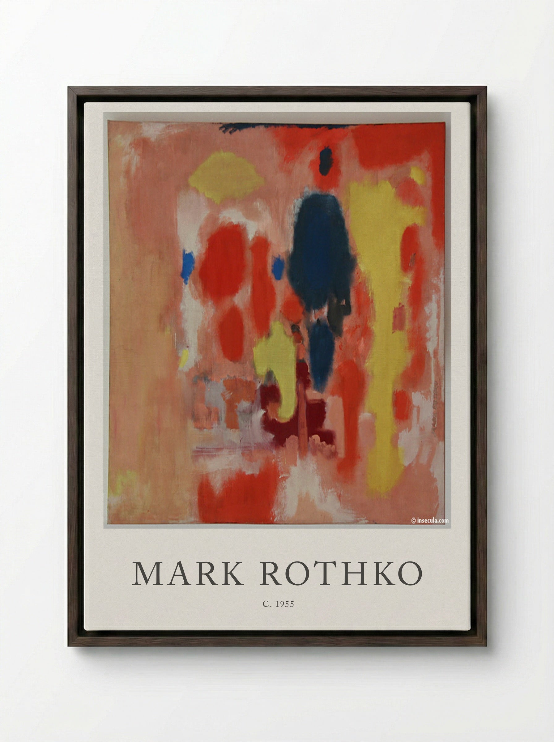 Untitled (Colour Field Painting) - Mark Rothko - Framed Canvas Dark Wood