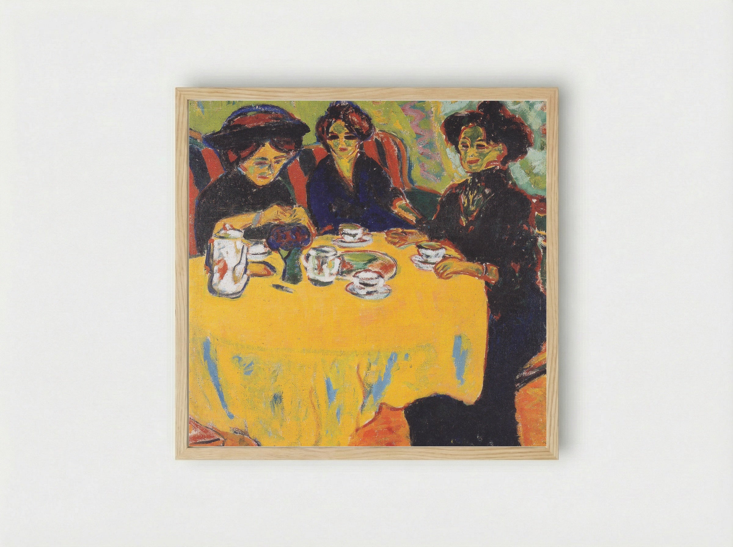 Coffee Drinking Women - Ernst Ludwig Kirchner - Framed Print Wood