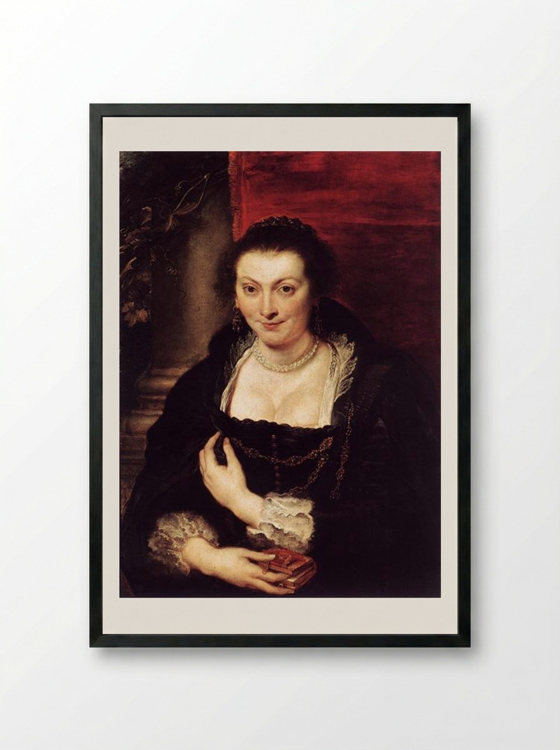 Portrait of Isabella Brant - Peter Paul Rubens - Framed Print Black
