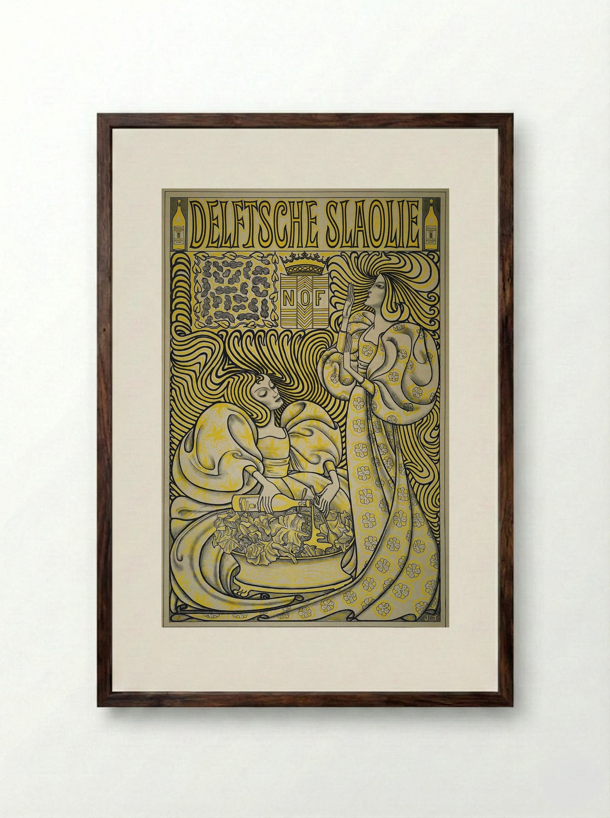 Poster for Delft Salad Oil - Jan Toorop - Framed Print Dark Wood
