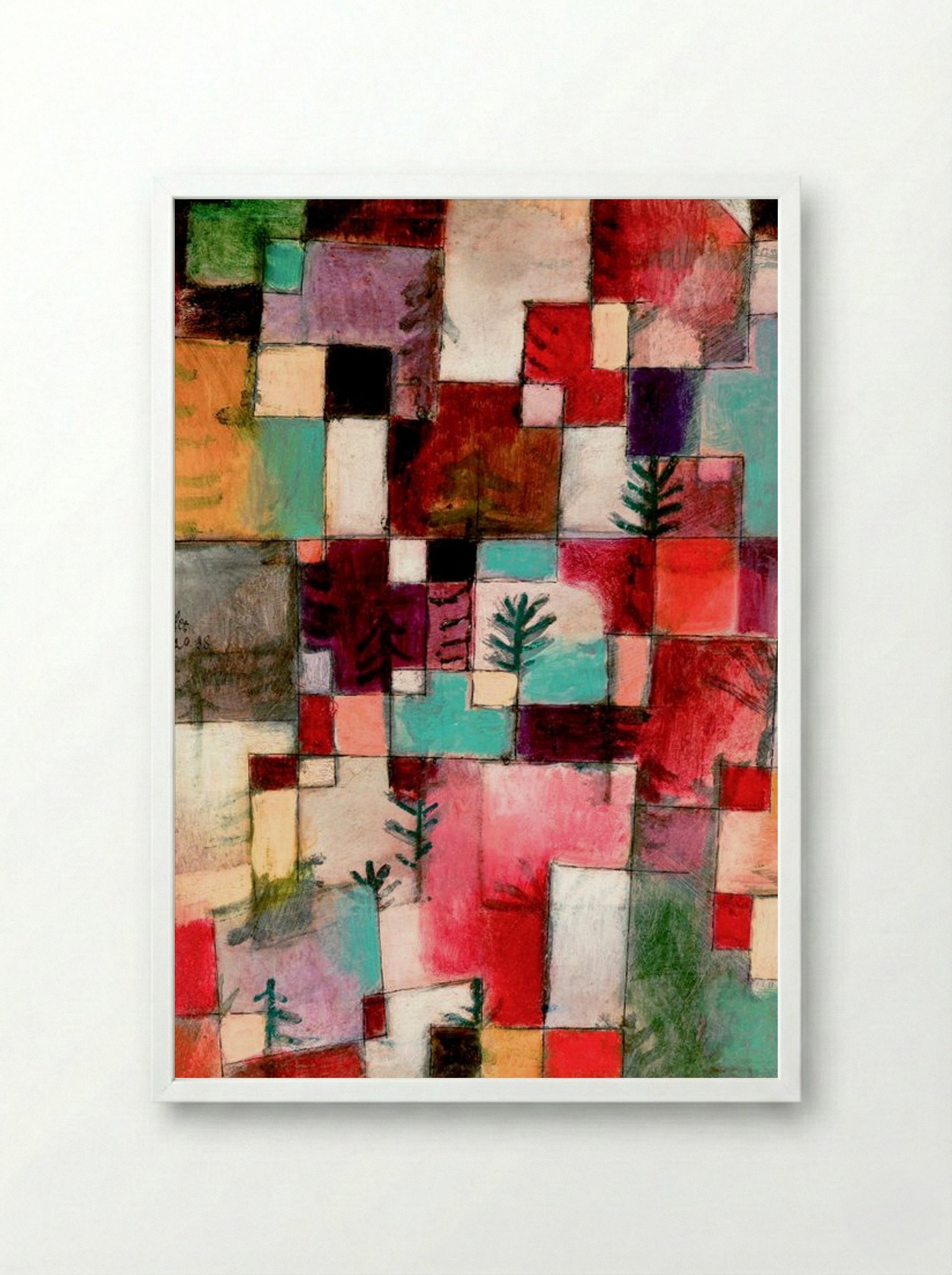Red, Green and Violet-Yellow Rhythms - Paul Klee - Framed Print White