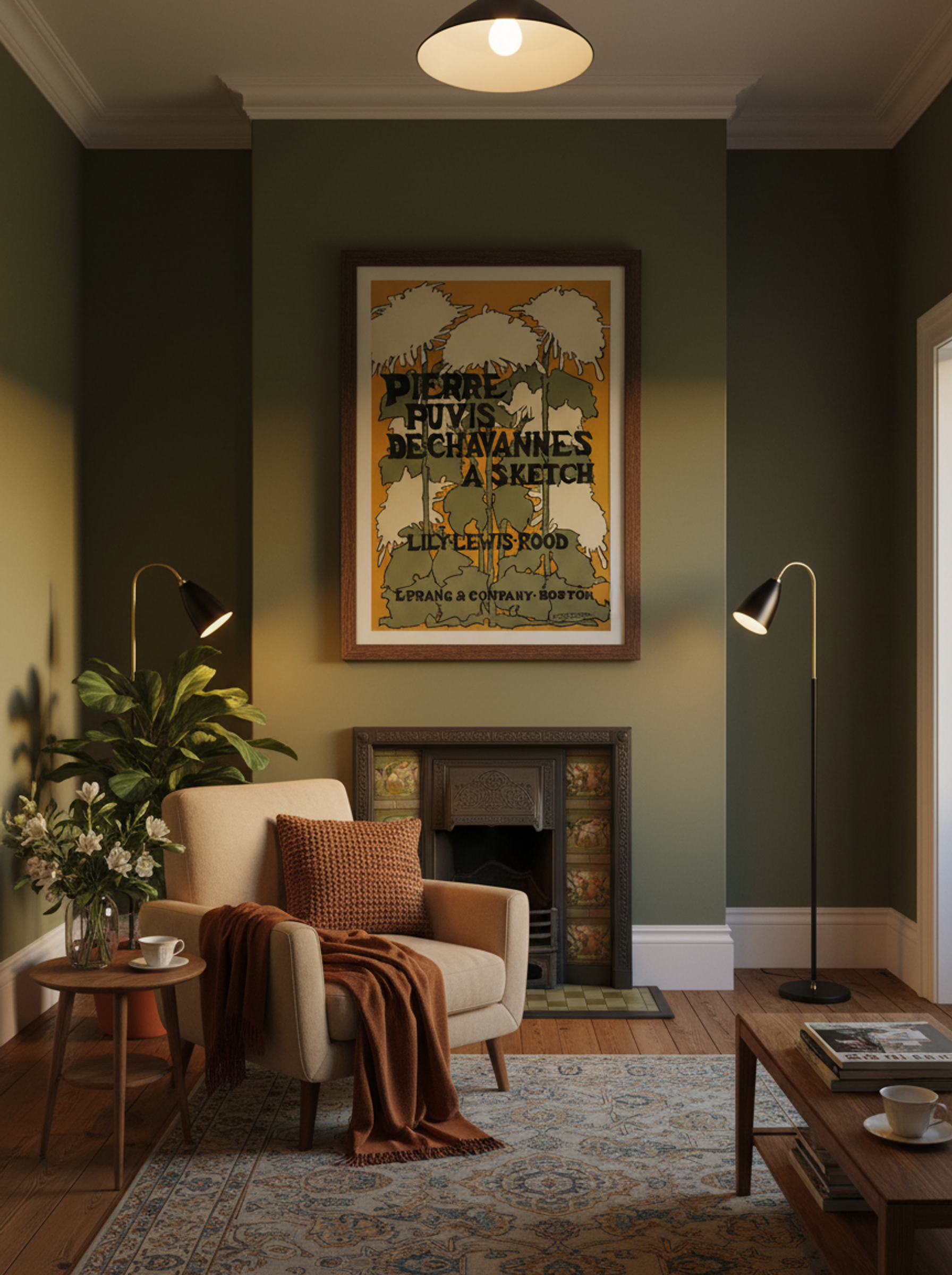 Floral Design (After Pierre Puvis de Chavannes) - Fine Art Print - Lifestyle
