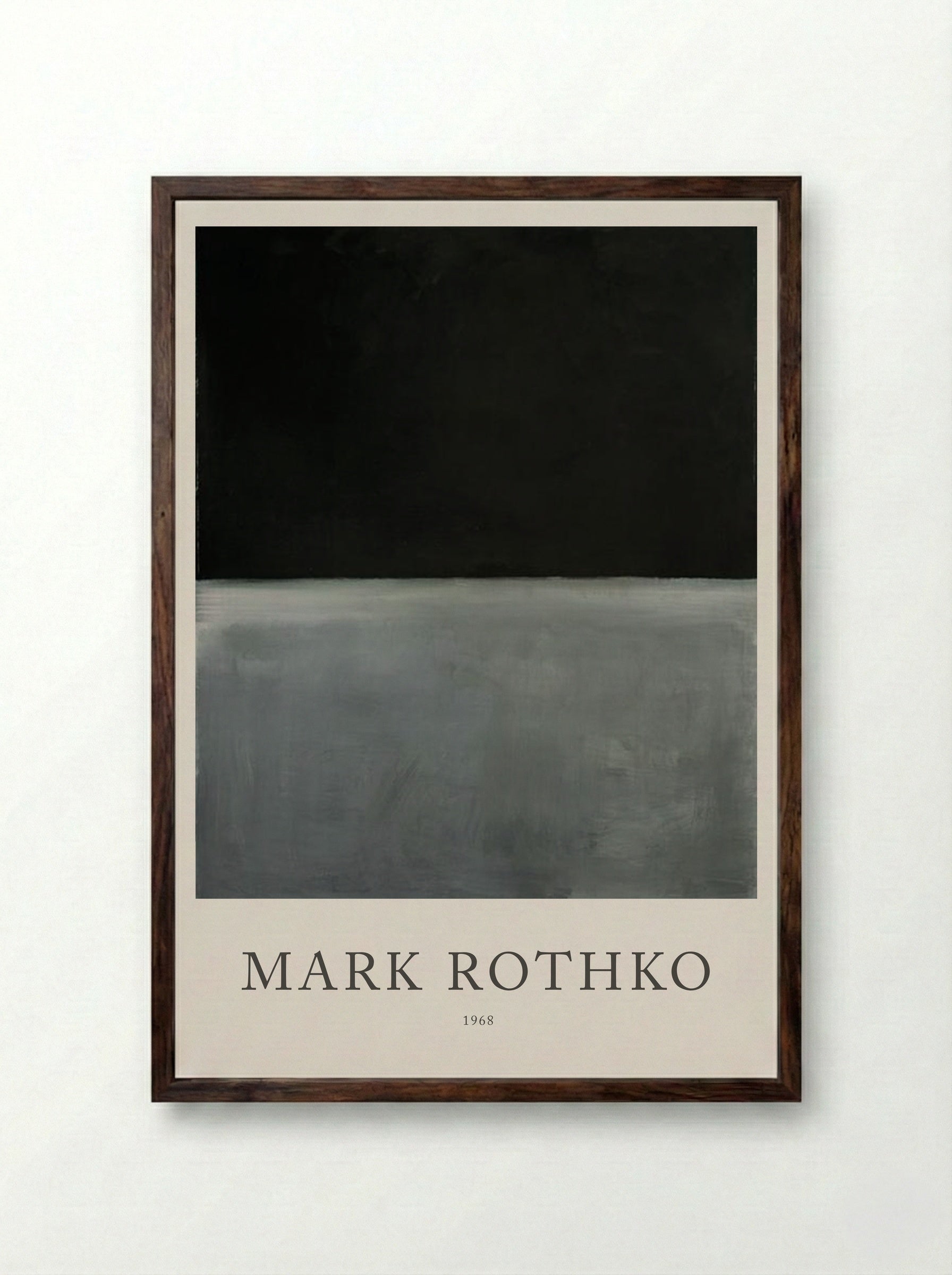 Untitled (Black and Grey) - Mark Rothko - Framed Print Dark Wood