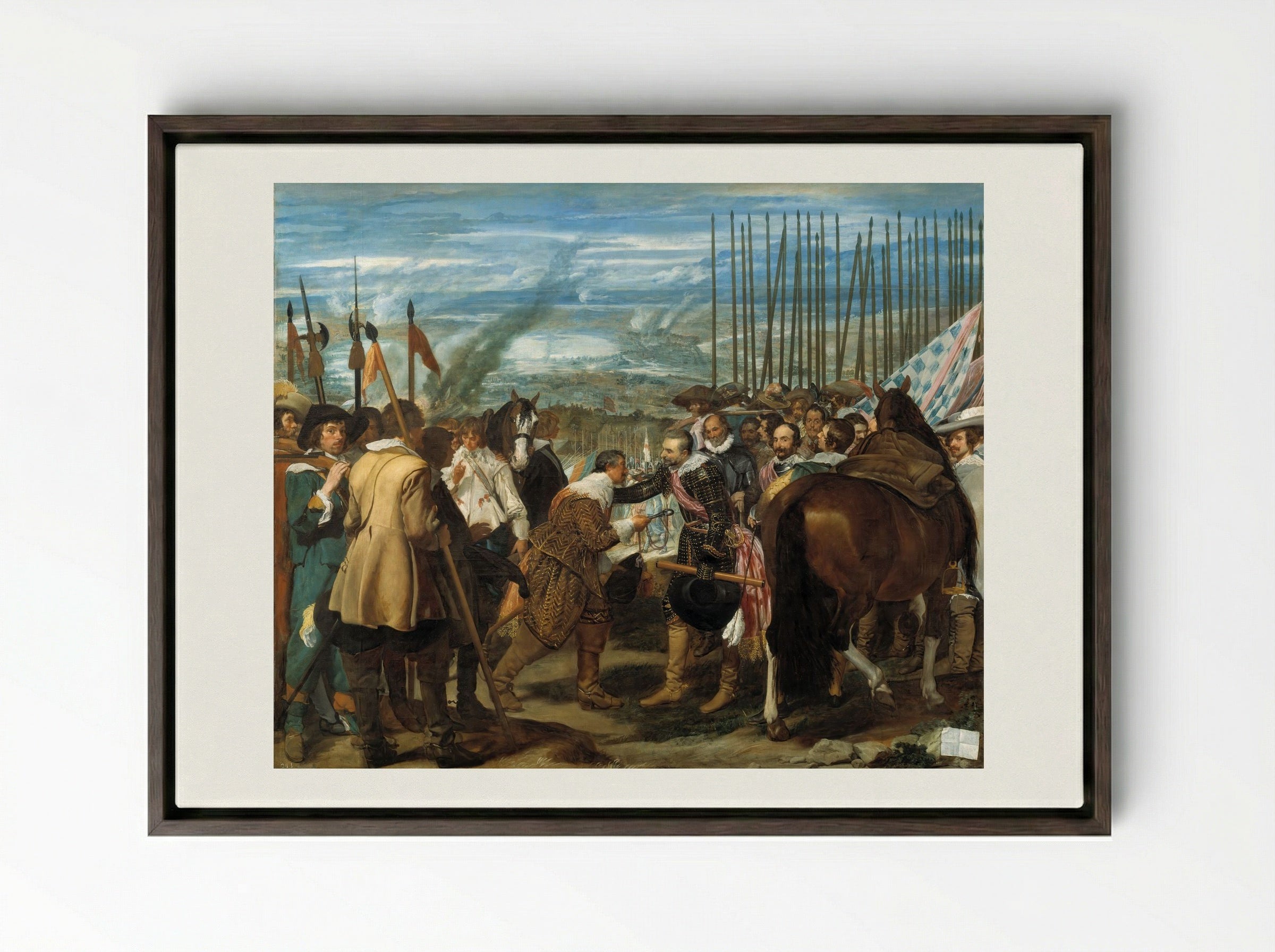 The Surrender of Breda - Diego Velázquez - Framed Canvas Dark Wood