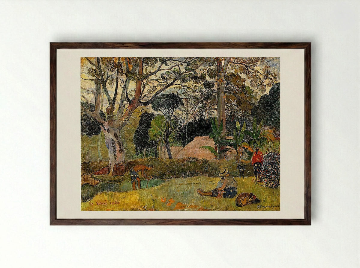 Te raau rahi (The Big Tree) - Paul Gauguin - Framed Print Dark Wood