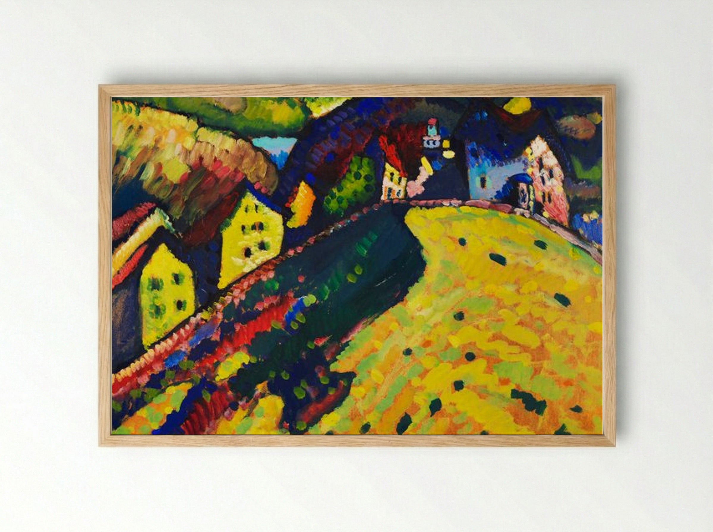 Houses at Murnau - Wassily Kandinsky - Framed Print Wood