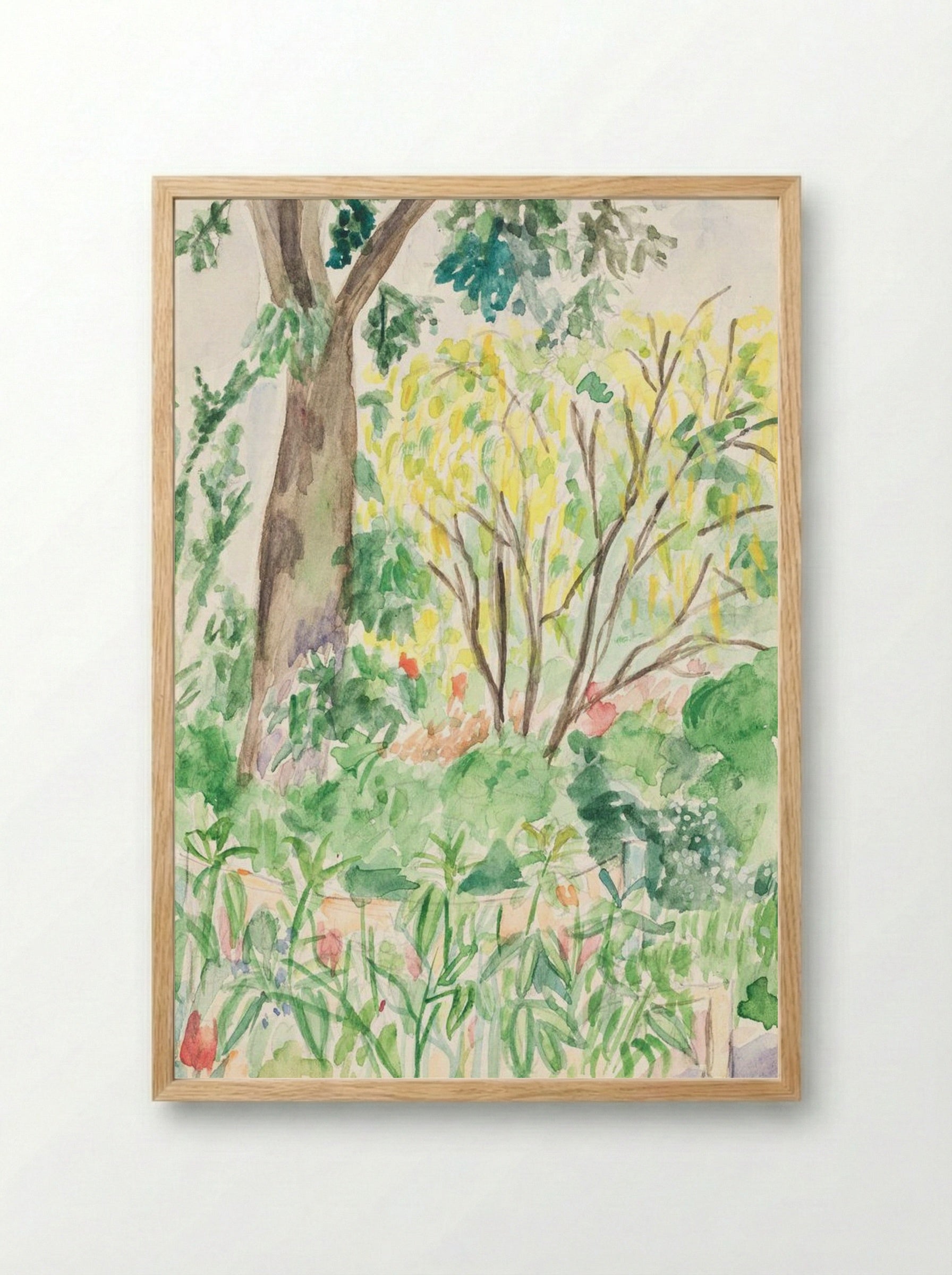 Golden Rain in a Garden - John Christensen - Framed Print Wood