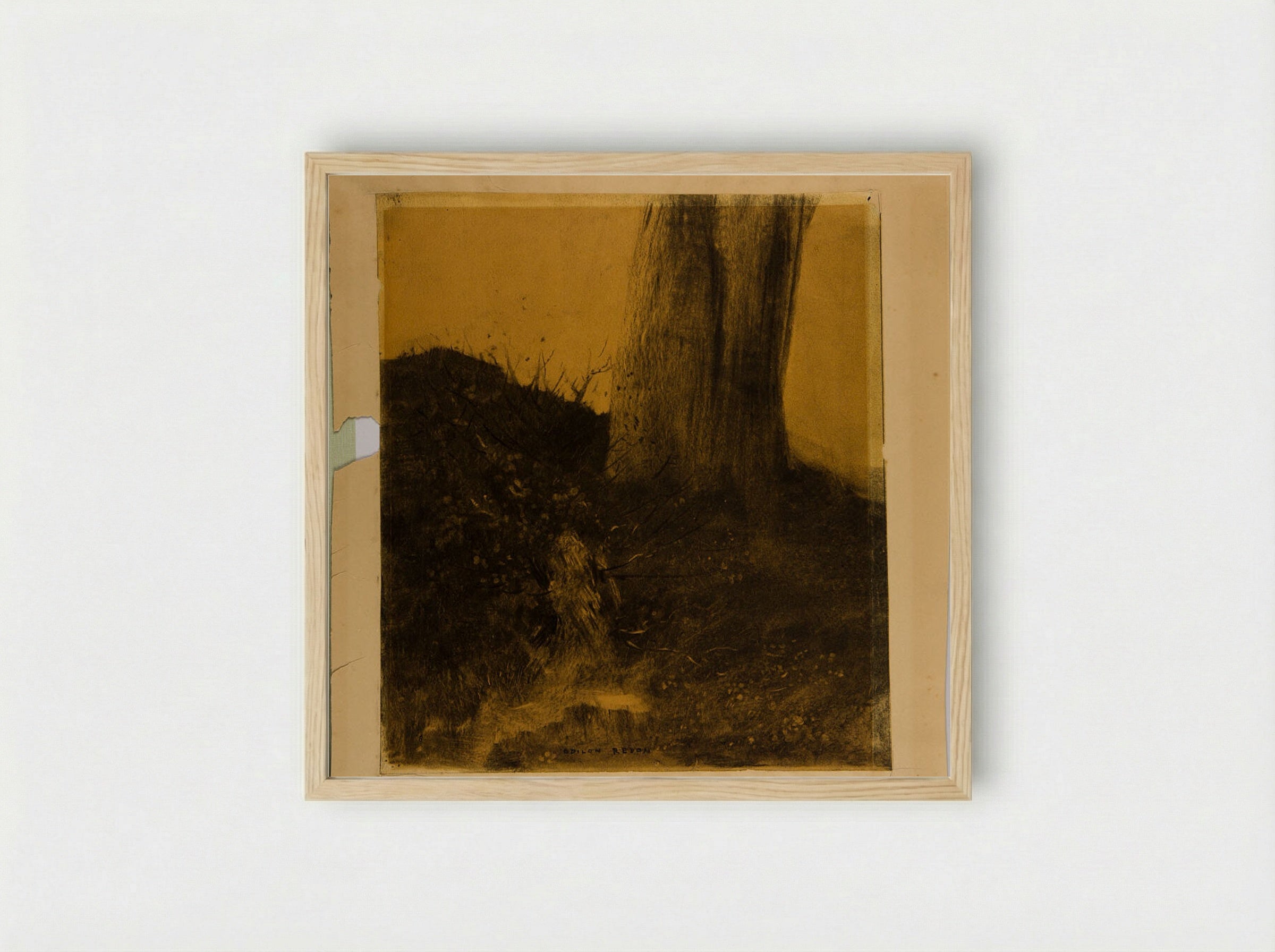 Tree and Stump - Odilon Redon - Framed Print Wood