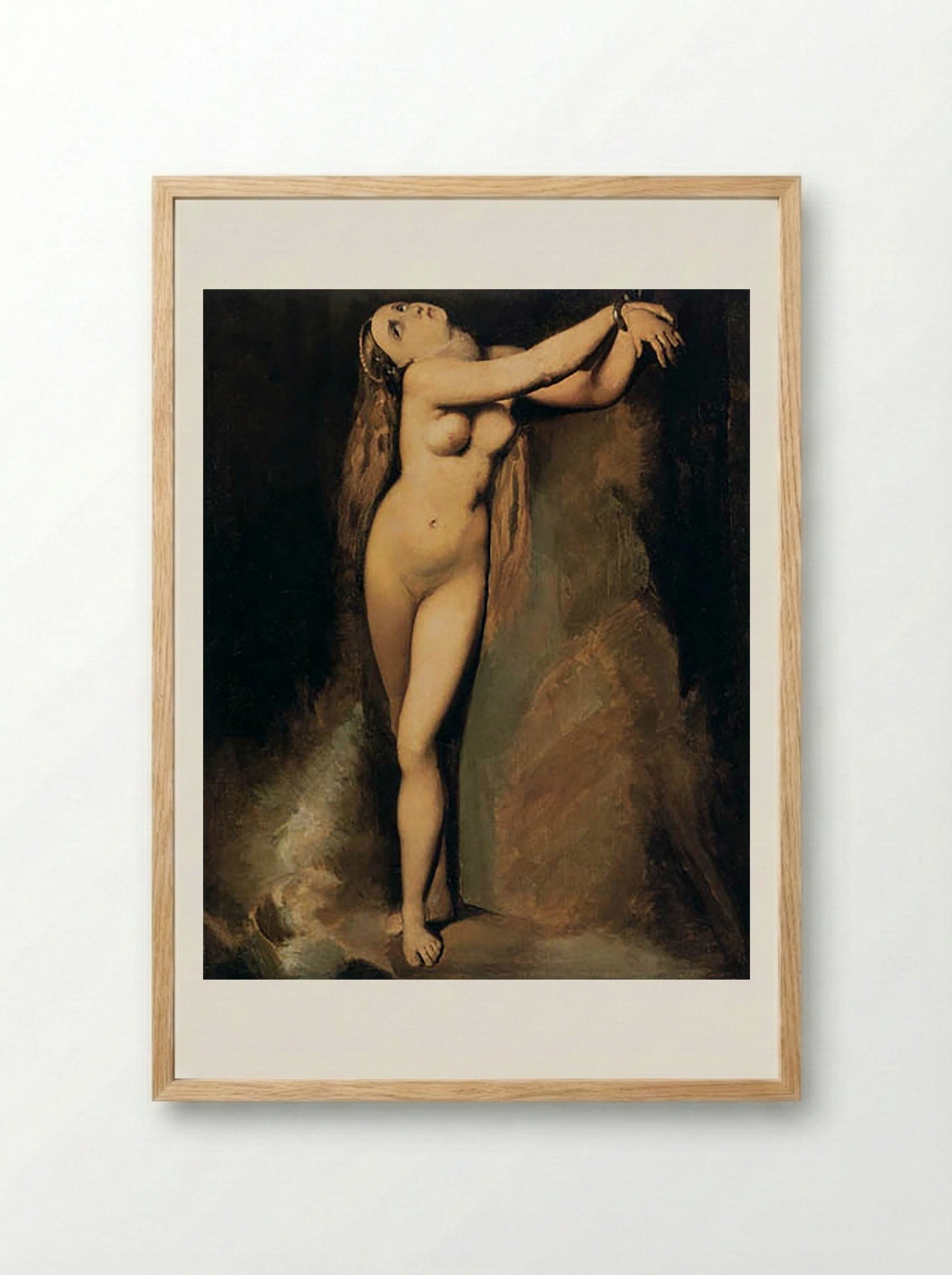 Angelica Saved by Ruggiero - Jean-Auguste-Dominique Ingres - Framed Print Wood