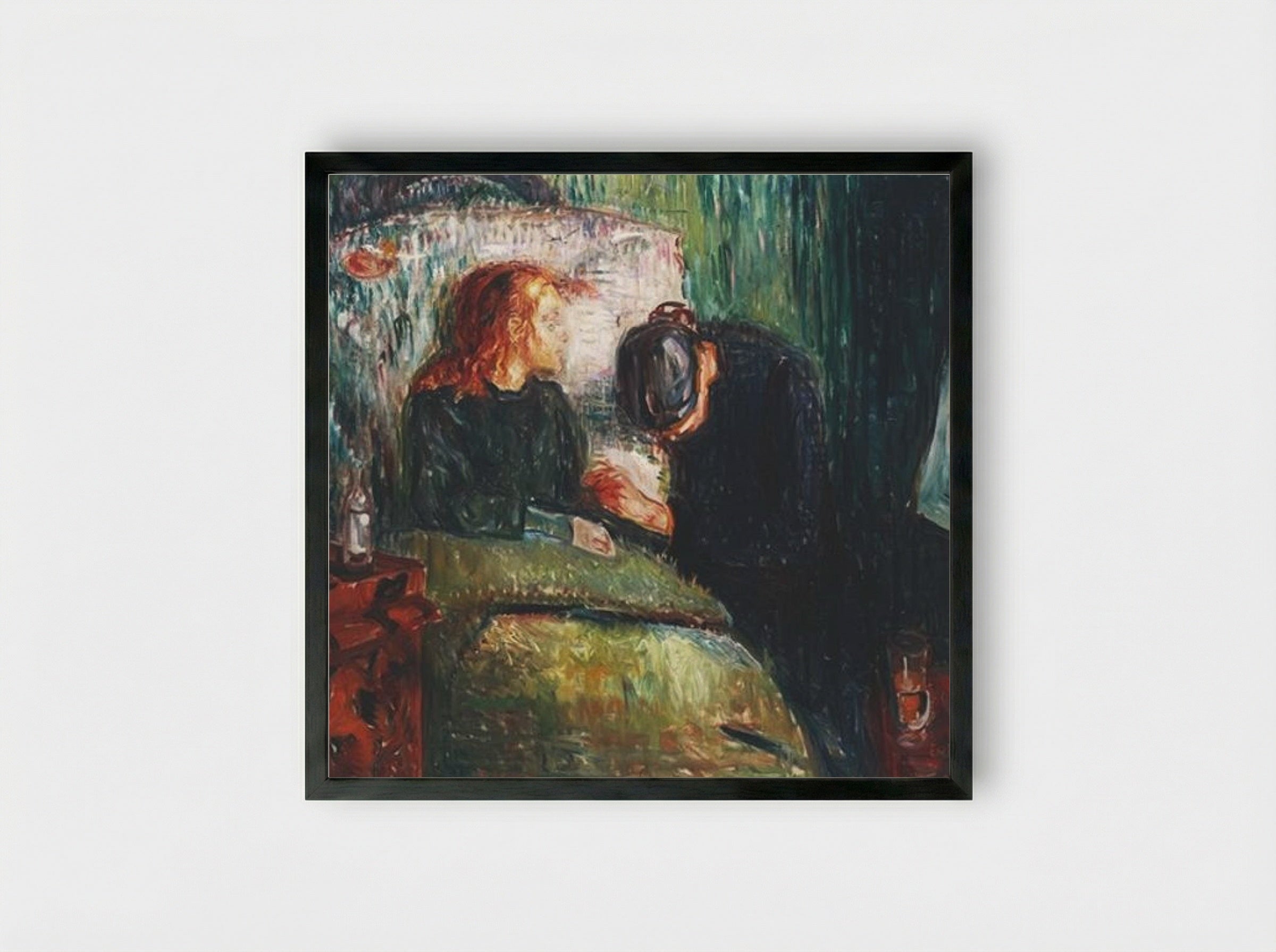 The Sick Child - Edvard Munch - Framed Print Black
