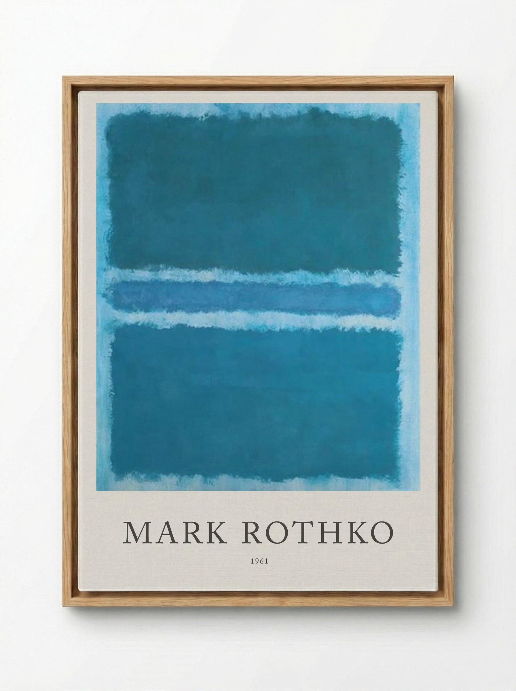Untitled (Blue, Teal and Light Blue) - Mark Rothko - Framed Canvas Wood
