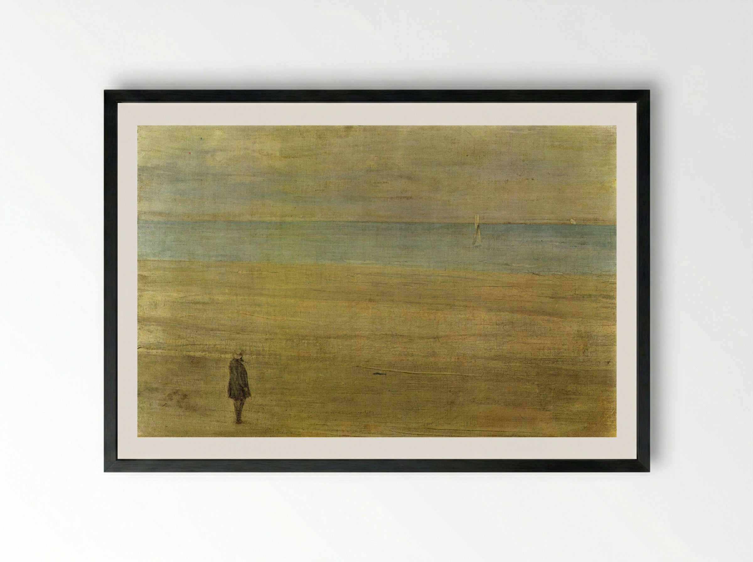 Harmony in Blue and Silver, Trouville - James McNeill Whistler - Framed Print Black