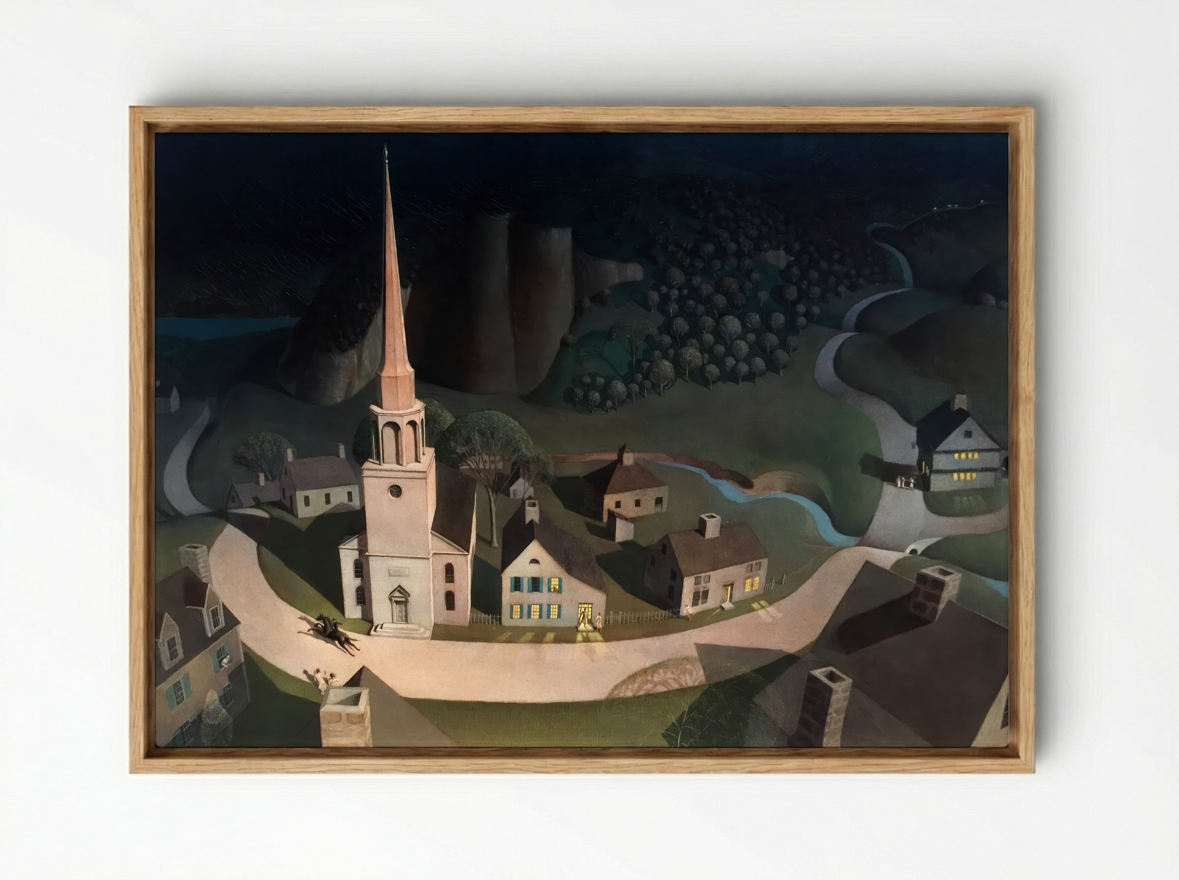 The Midnight Ride of Paul Revere - Grant Wood - Framed Canvas Wood